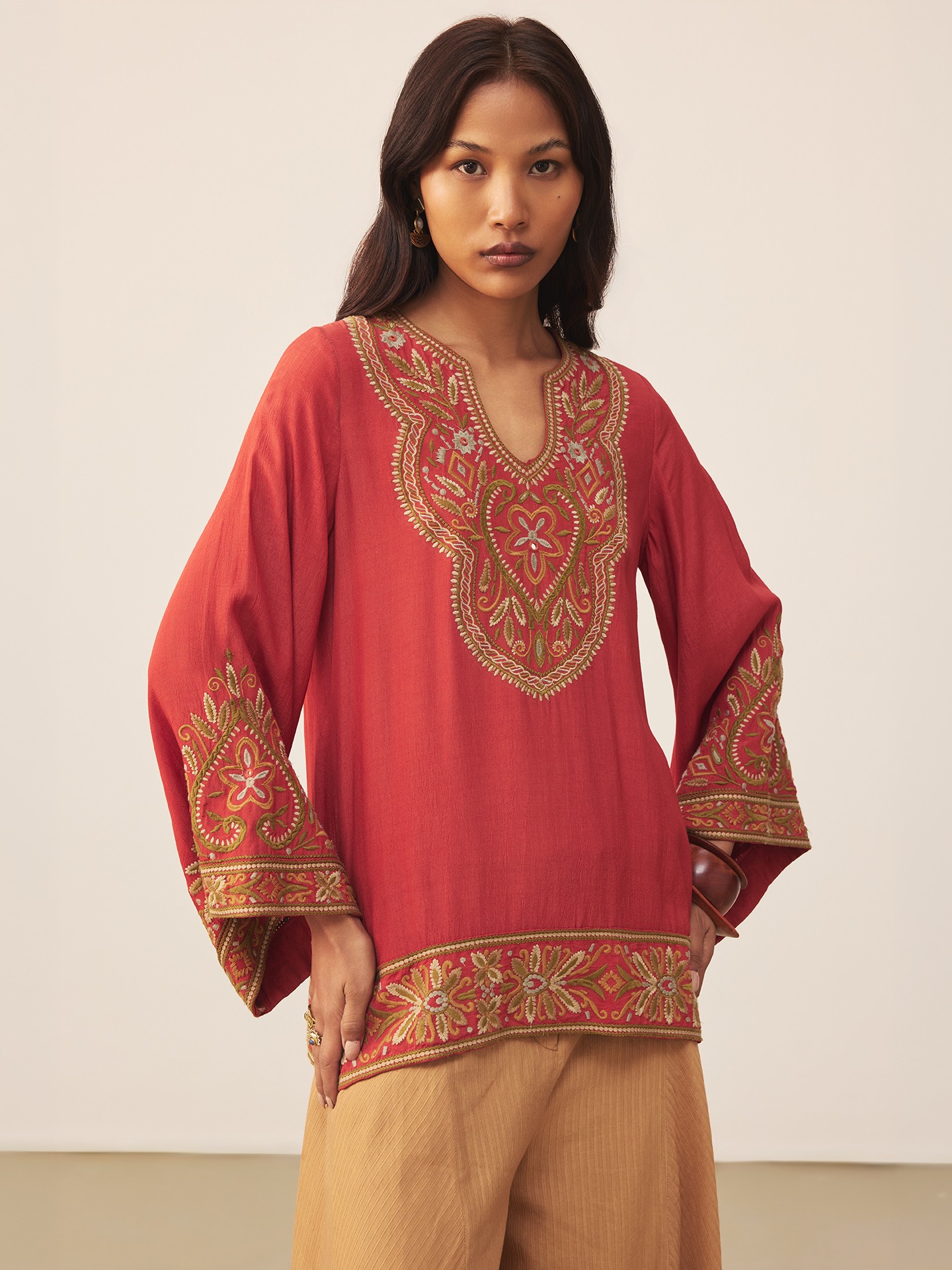 Rust Lisa Solid  Kurti