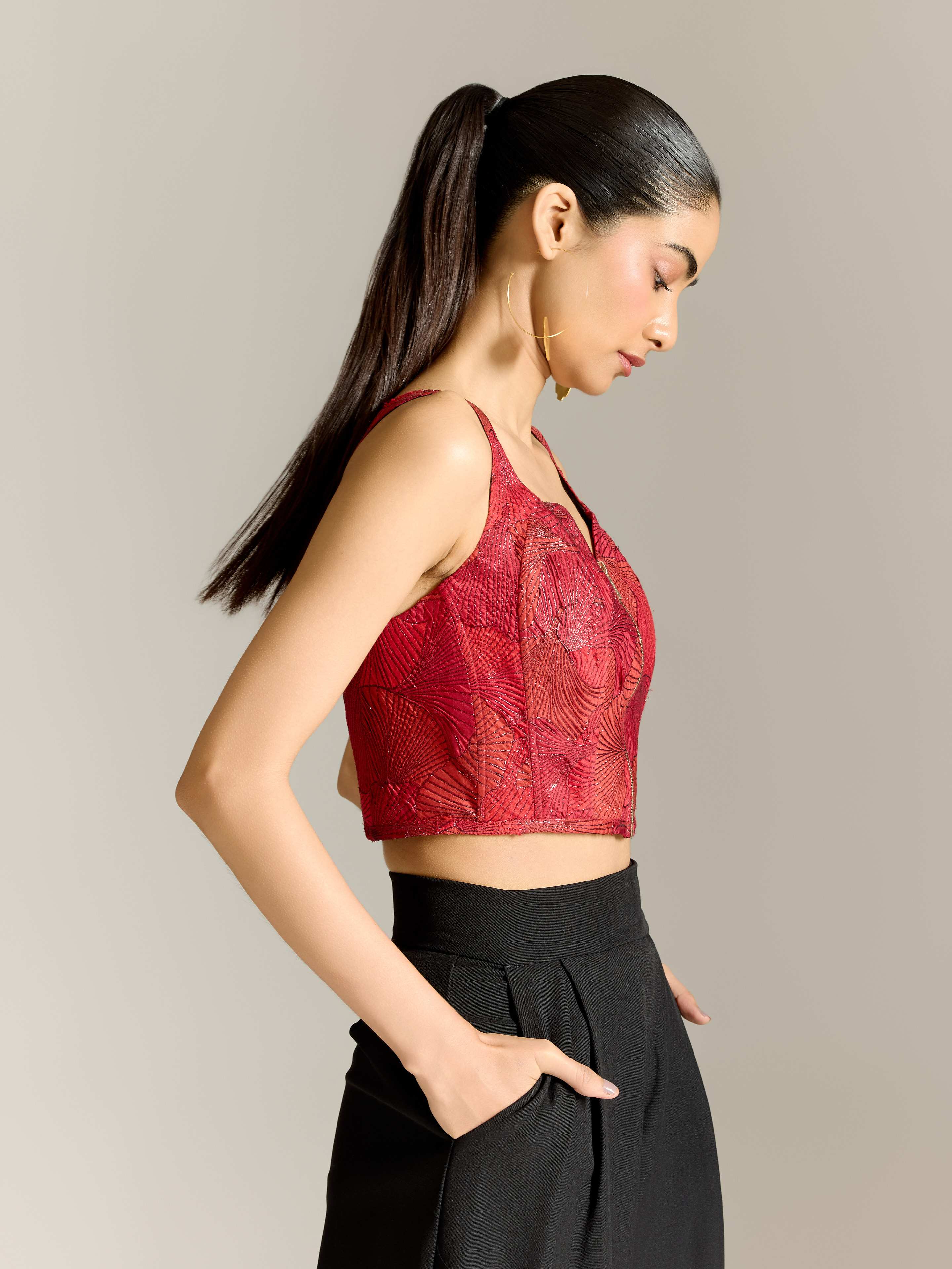 Red Karen Short Top