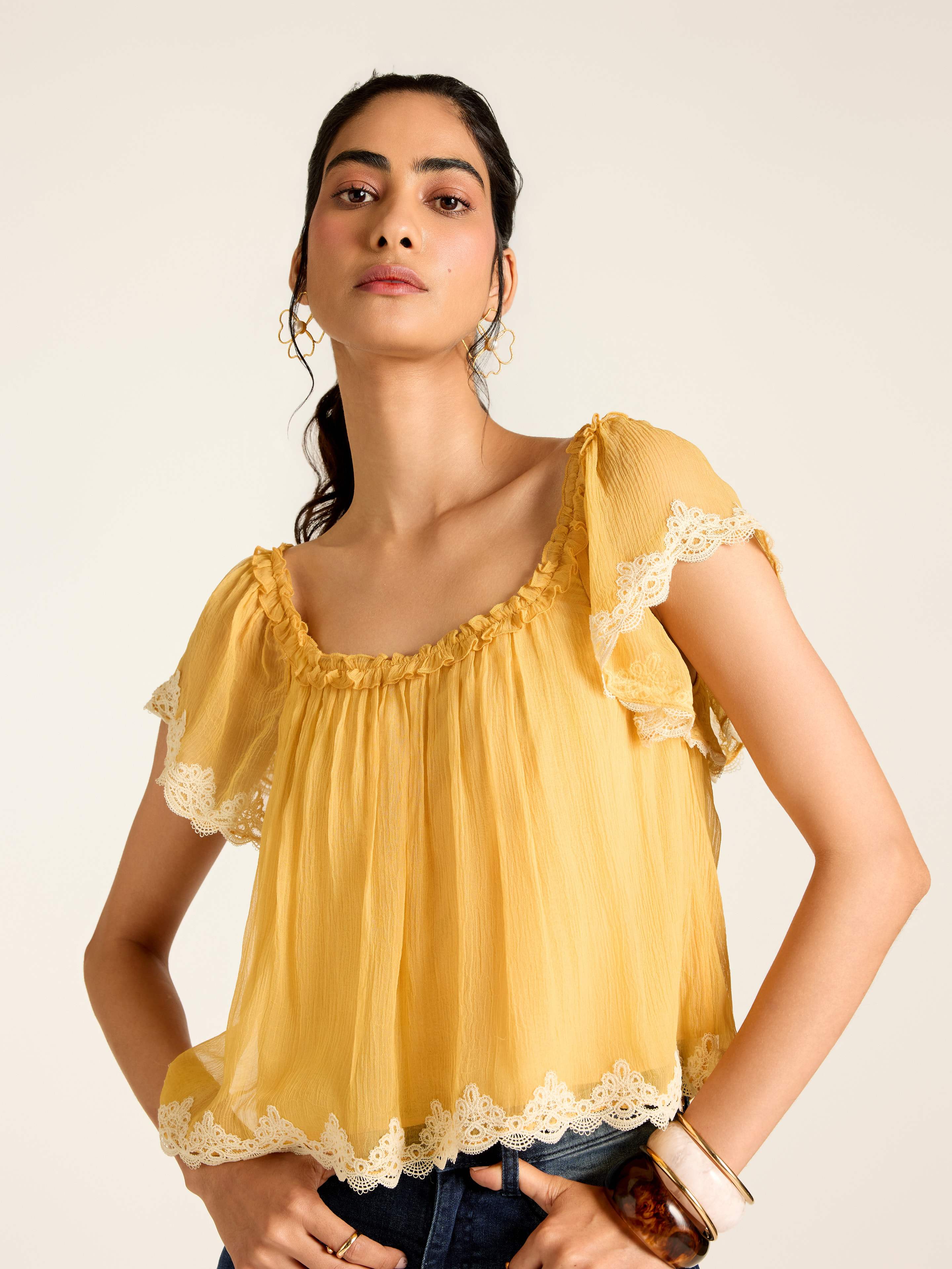 Yellow Xenia Short Top