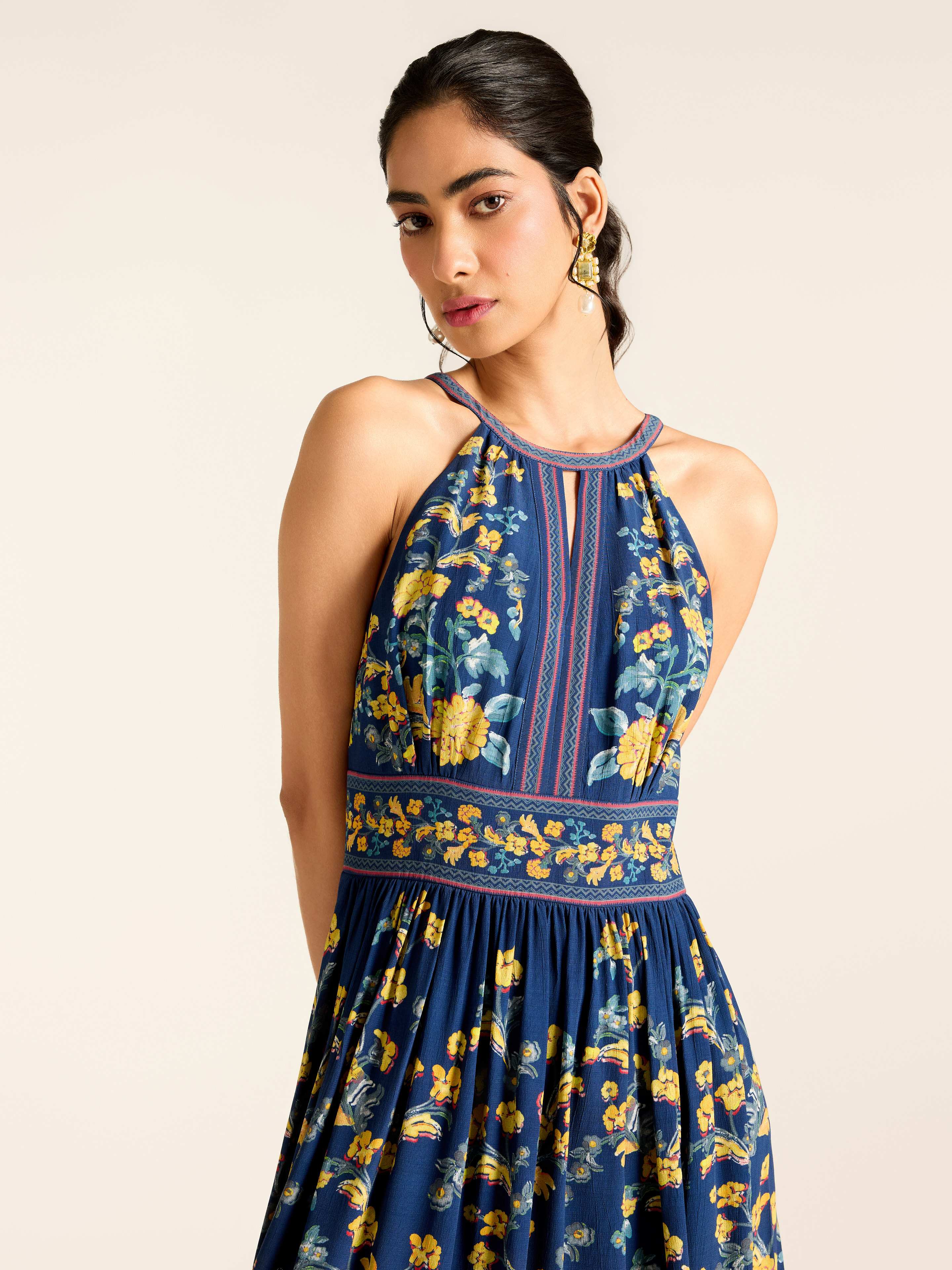 Navy Florica Long Dress