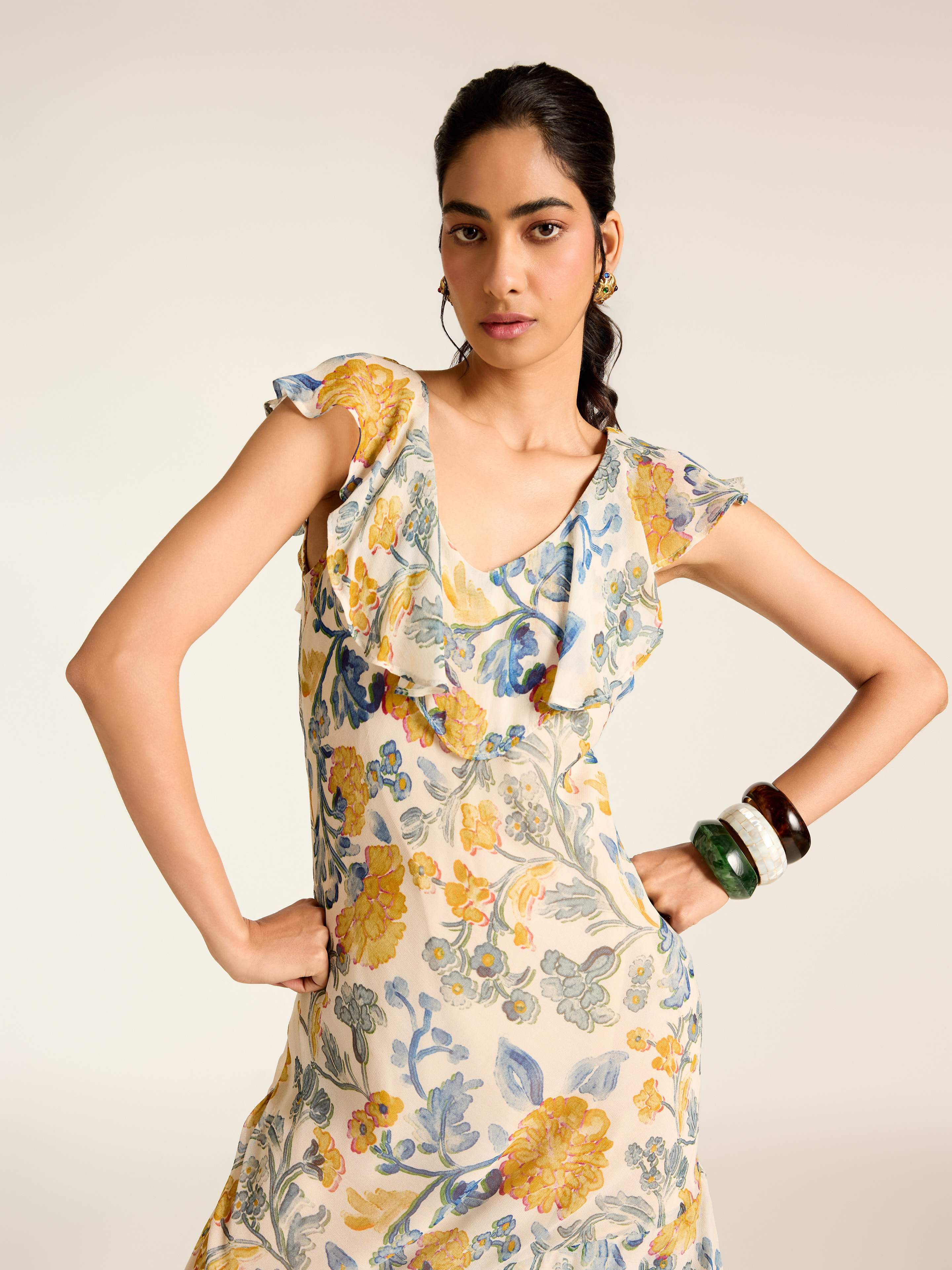 Ecru Florica Long Dress