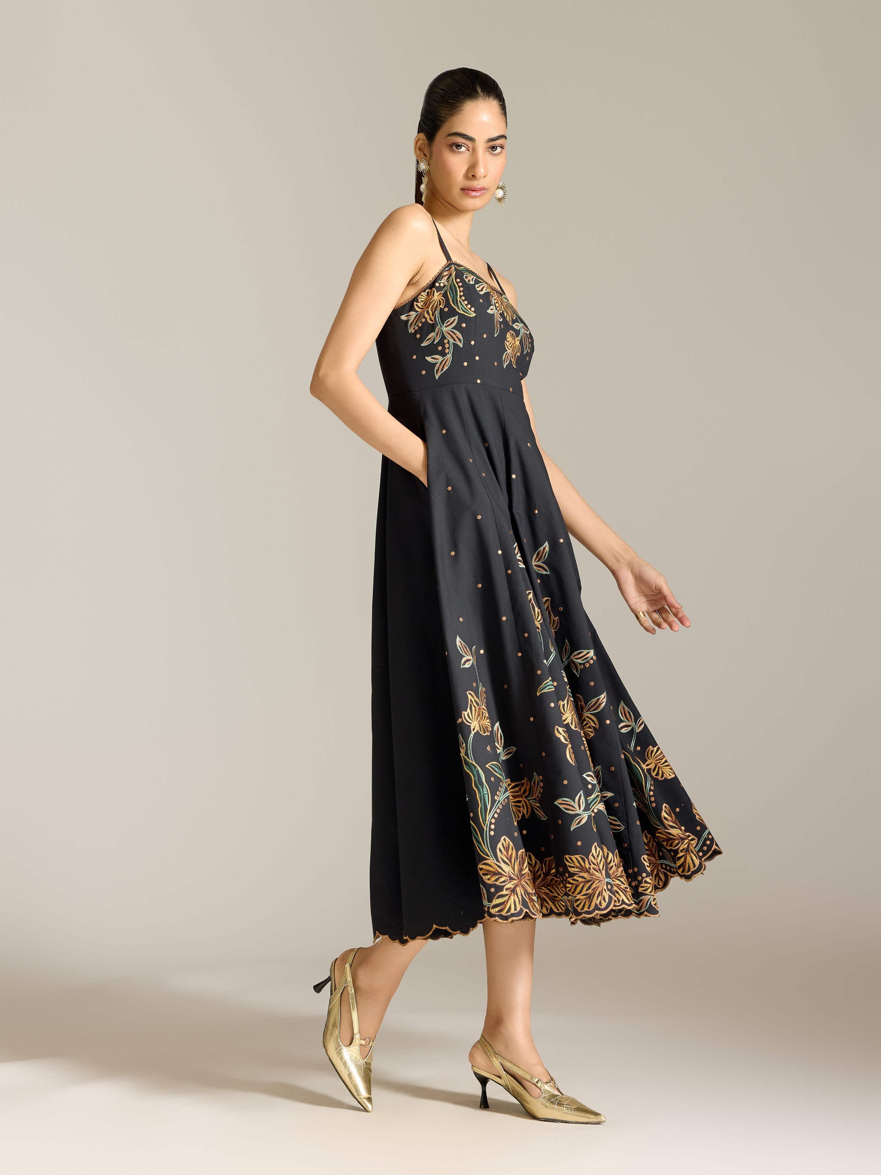 Black Casette Long Dress