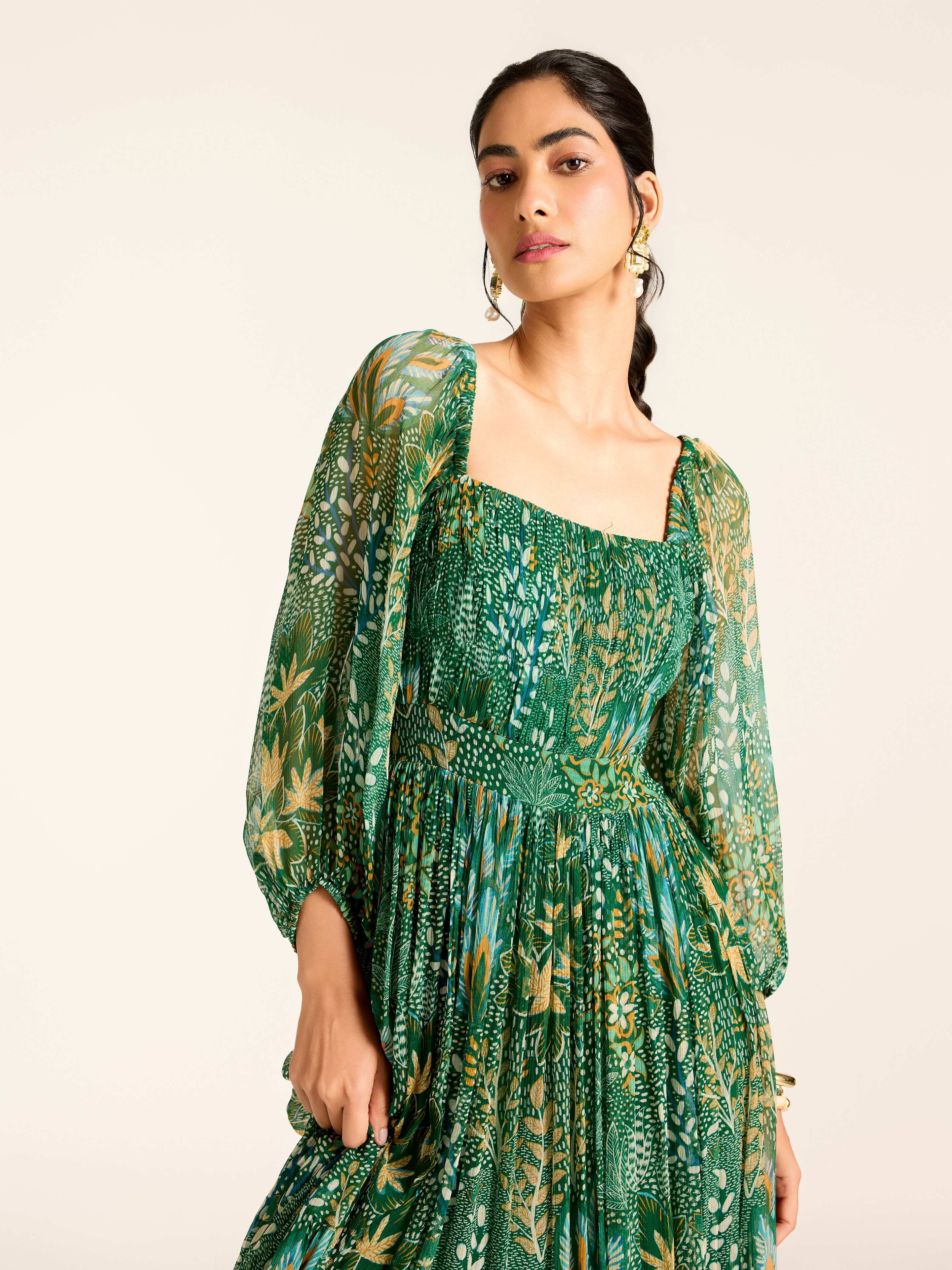 Green Angelique Long Dress