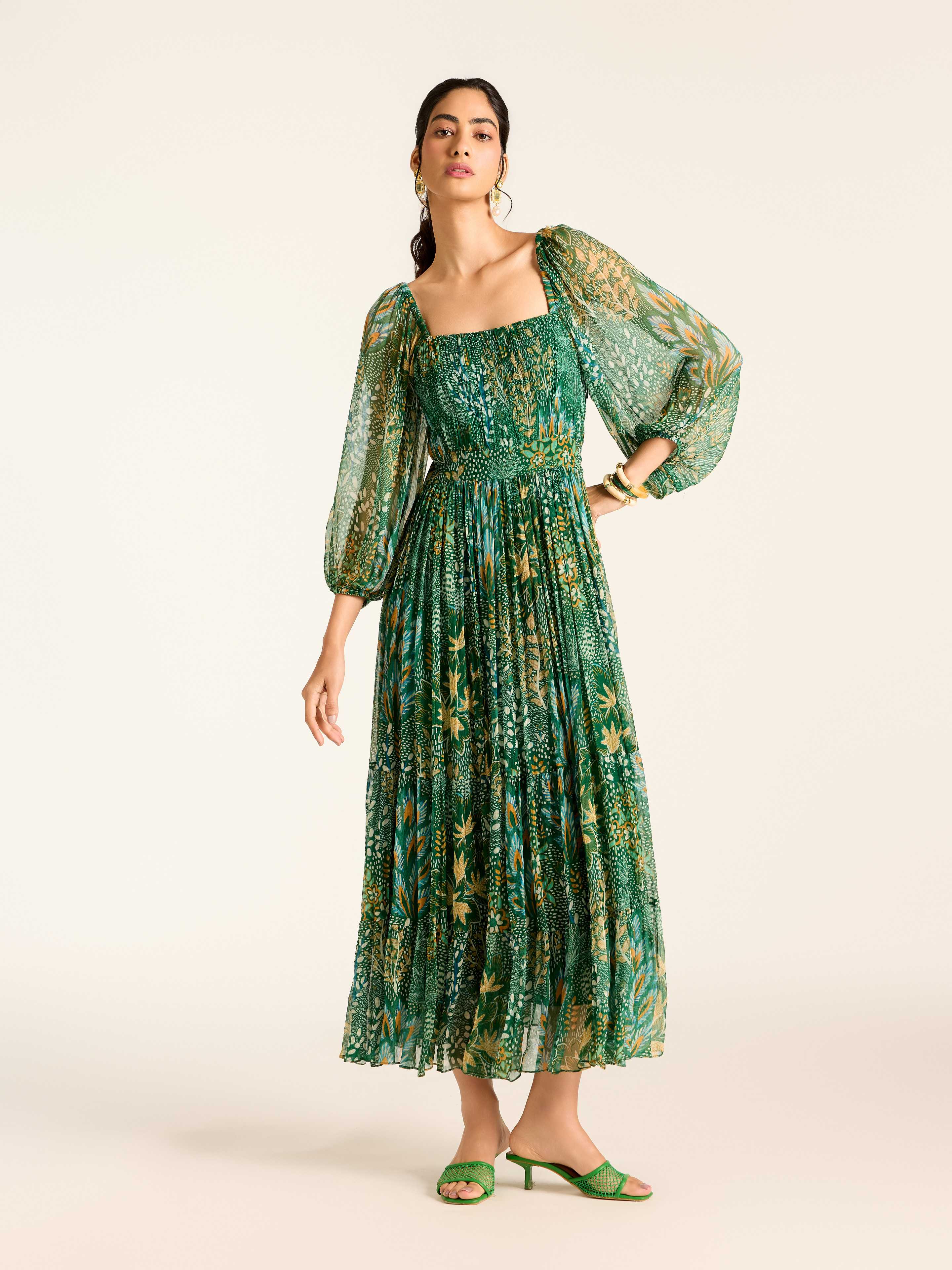 Green Angelique Long Dress