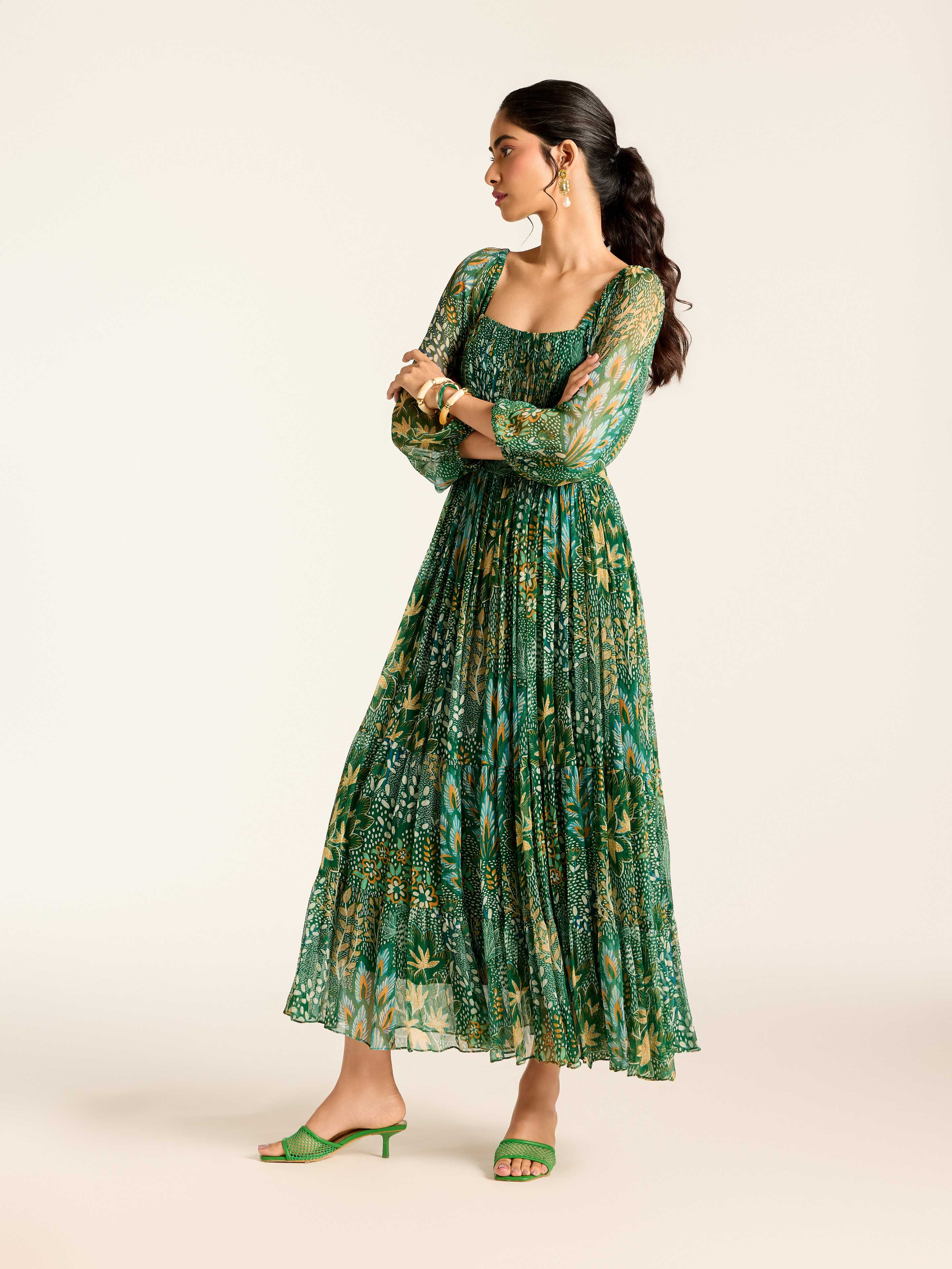 Green Angelique Long Dress