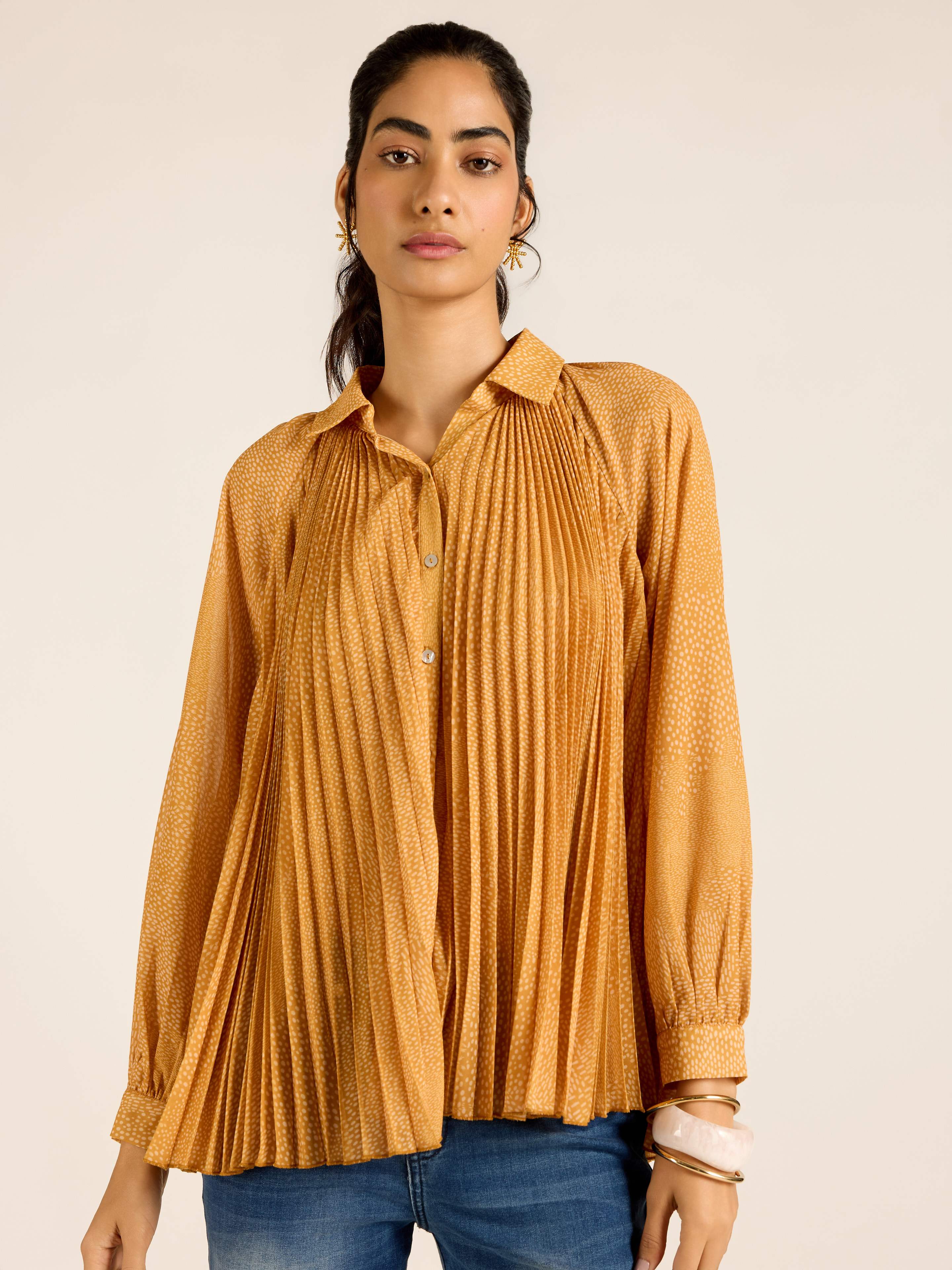 Mustard Angelique Dot Shirt