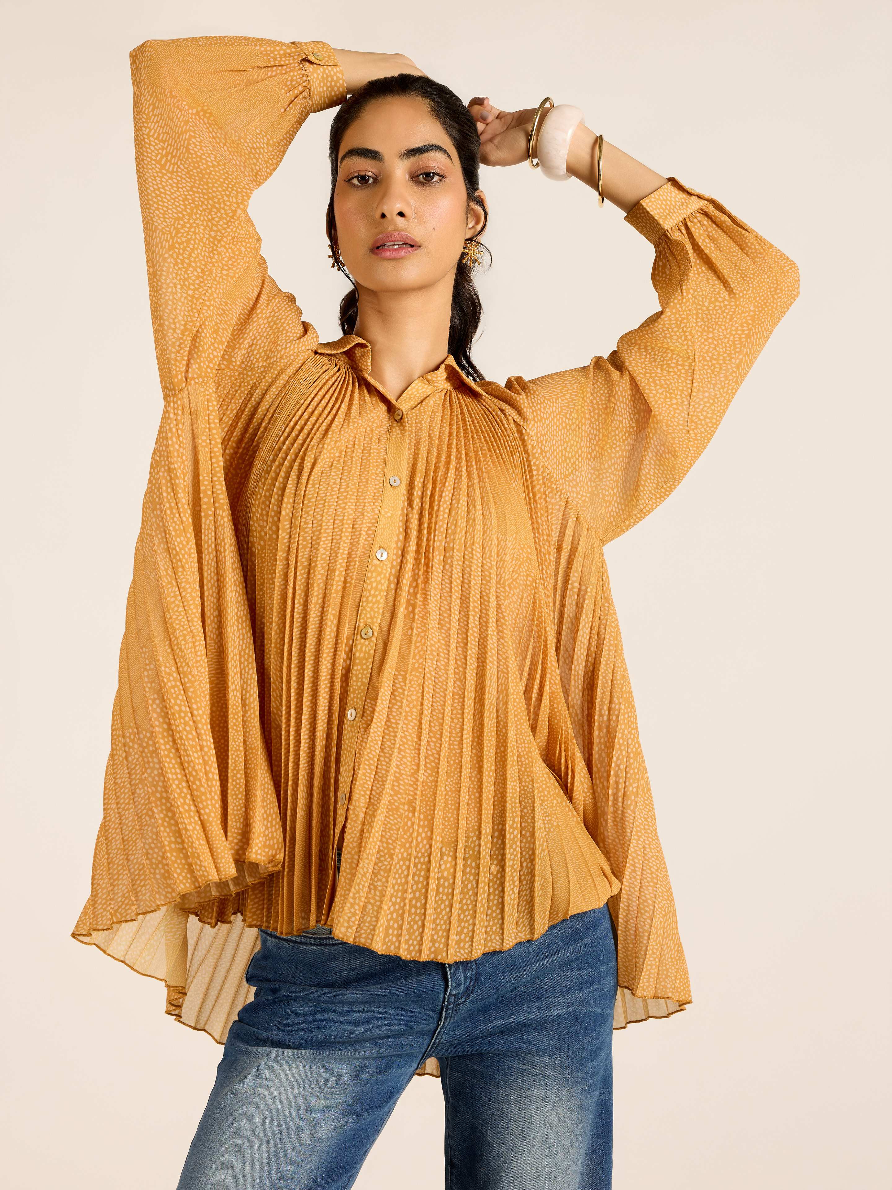 Mustard Angelique Dot Shirt