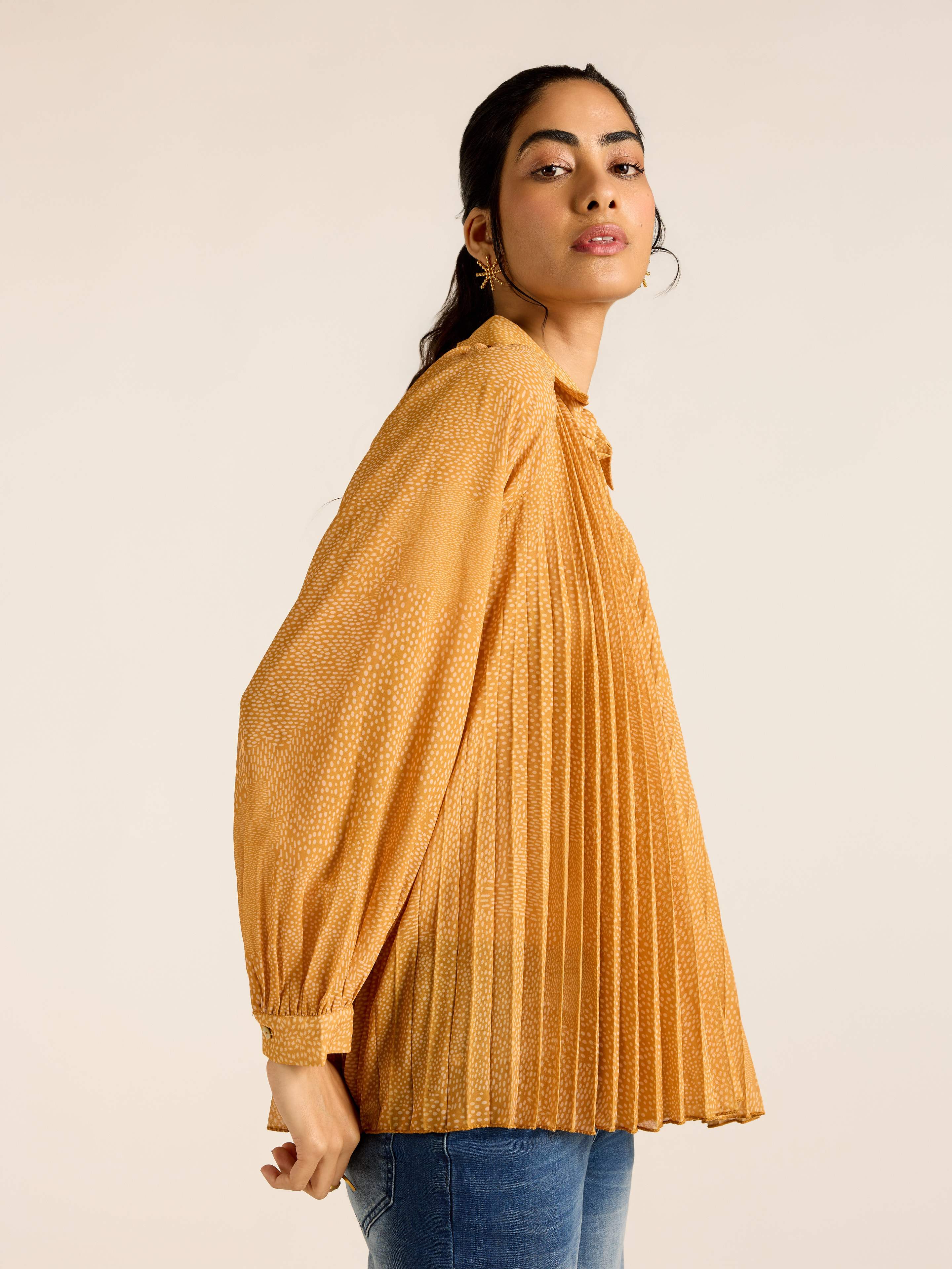 Mustard Angelique Dot Shirt