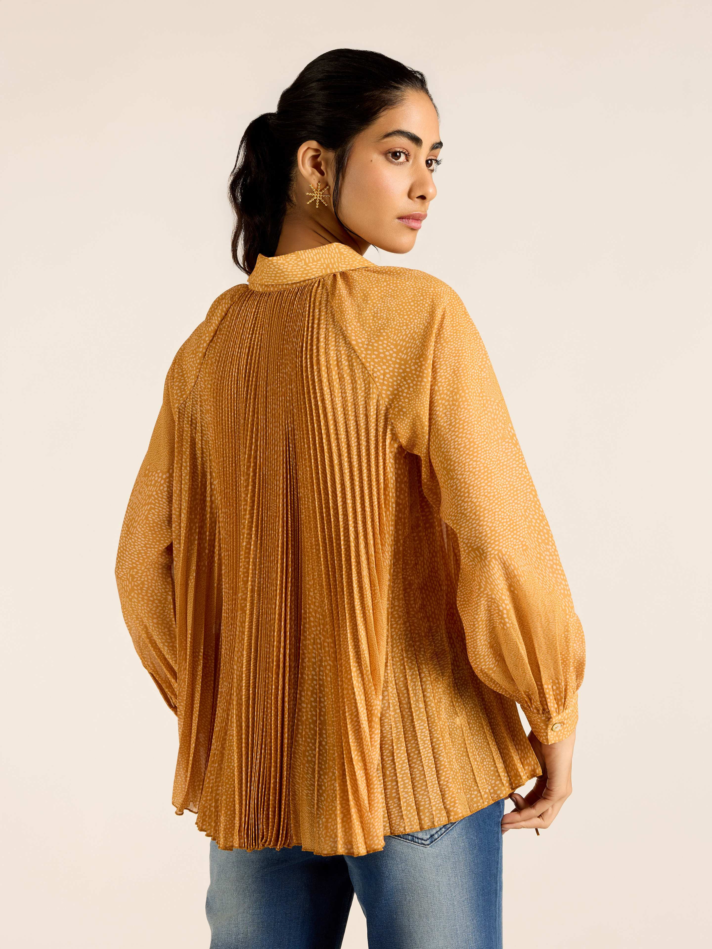Mustard Angelique Dot Shirt