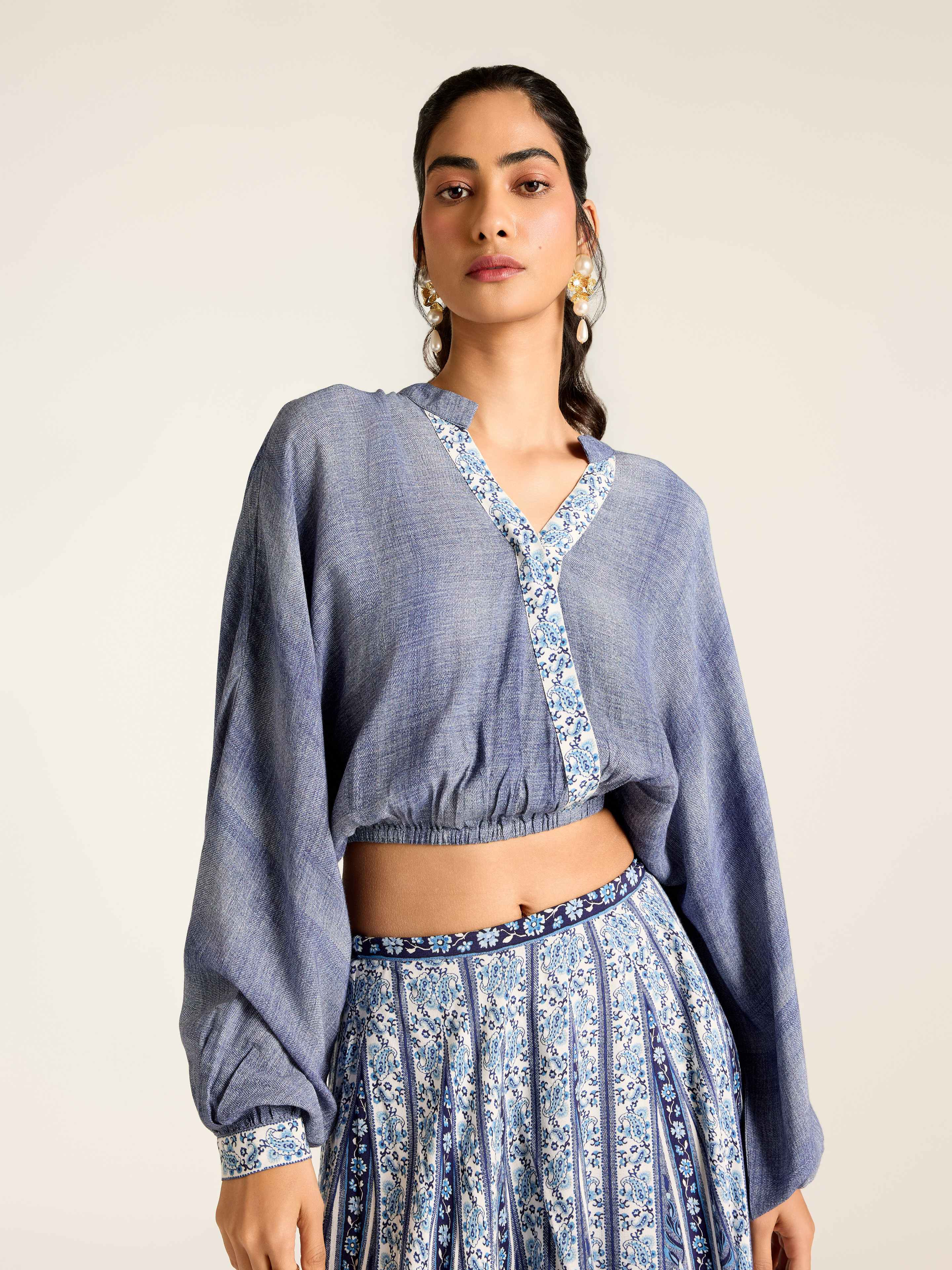 Blue Rosemond Short Top