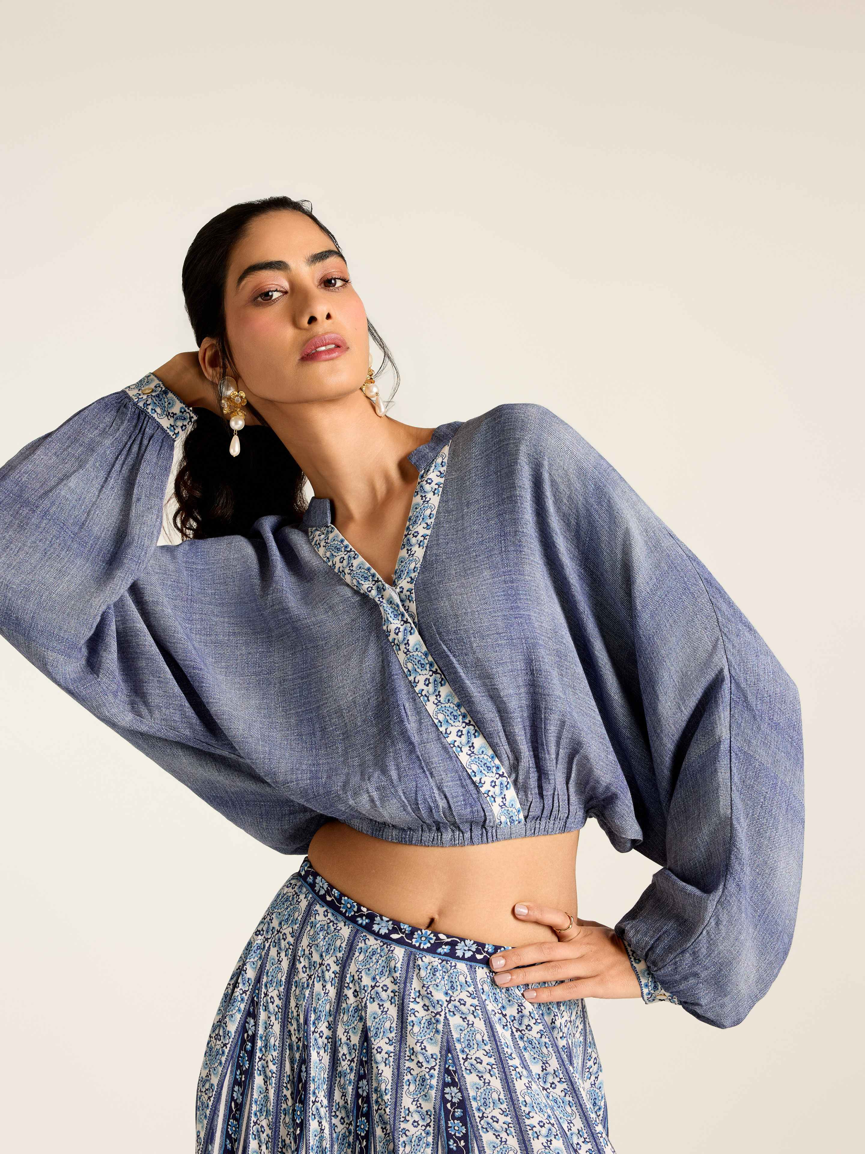 Blue Rosemond Short Top