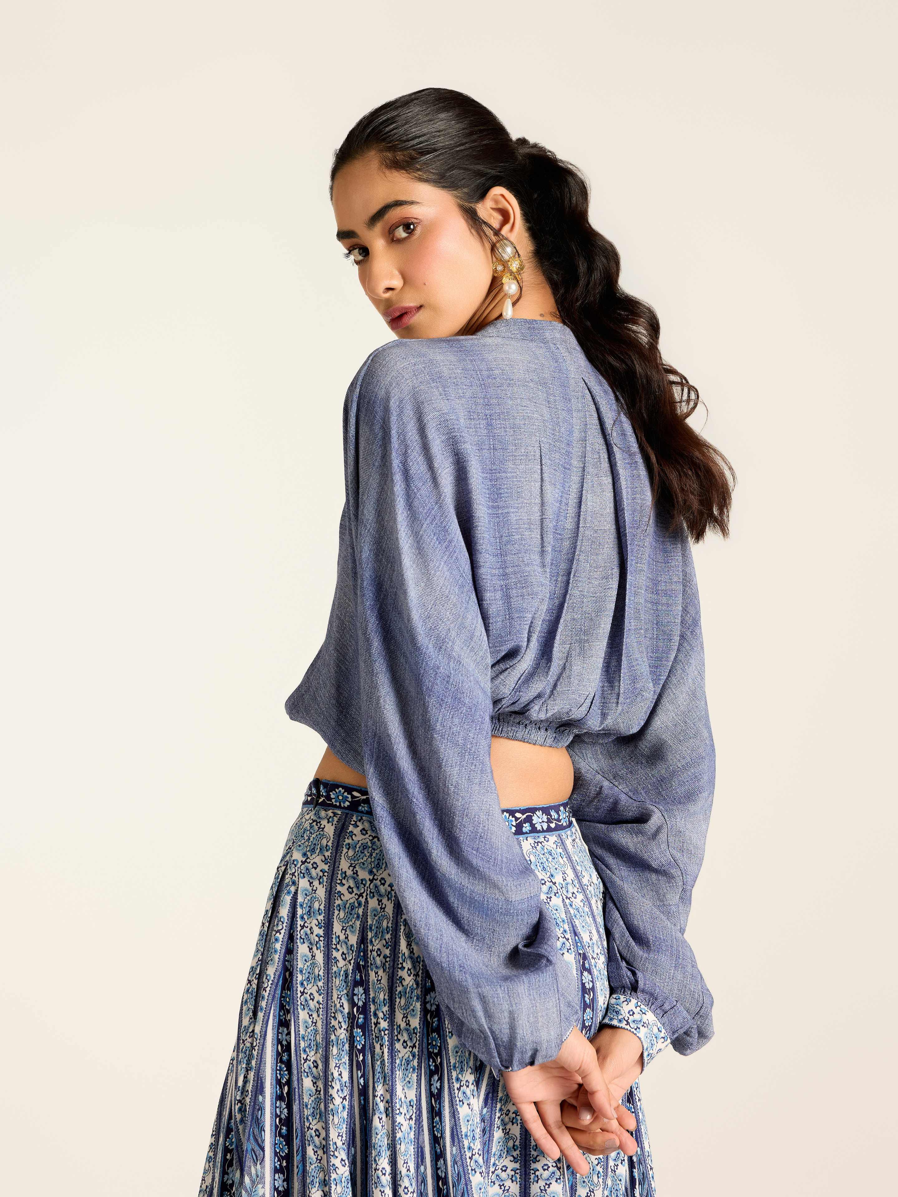 Blue Rosemond Short Top