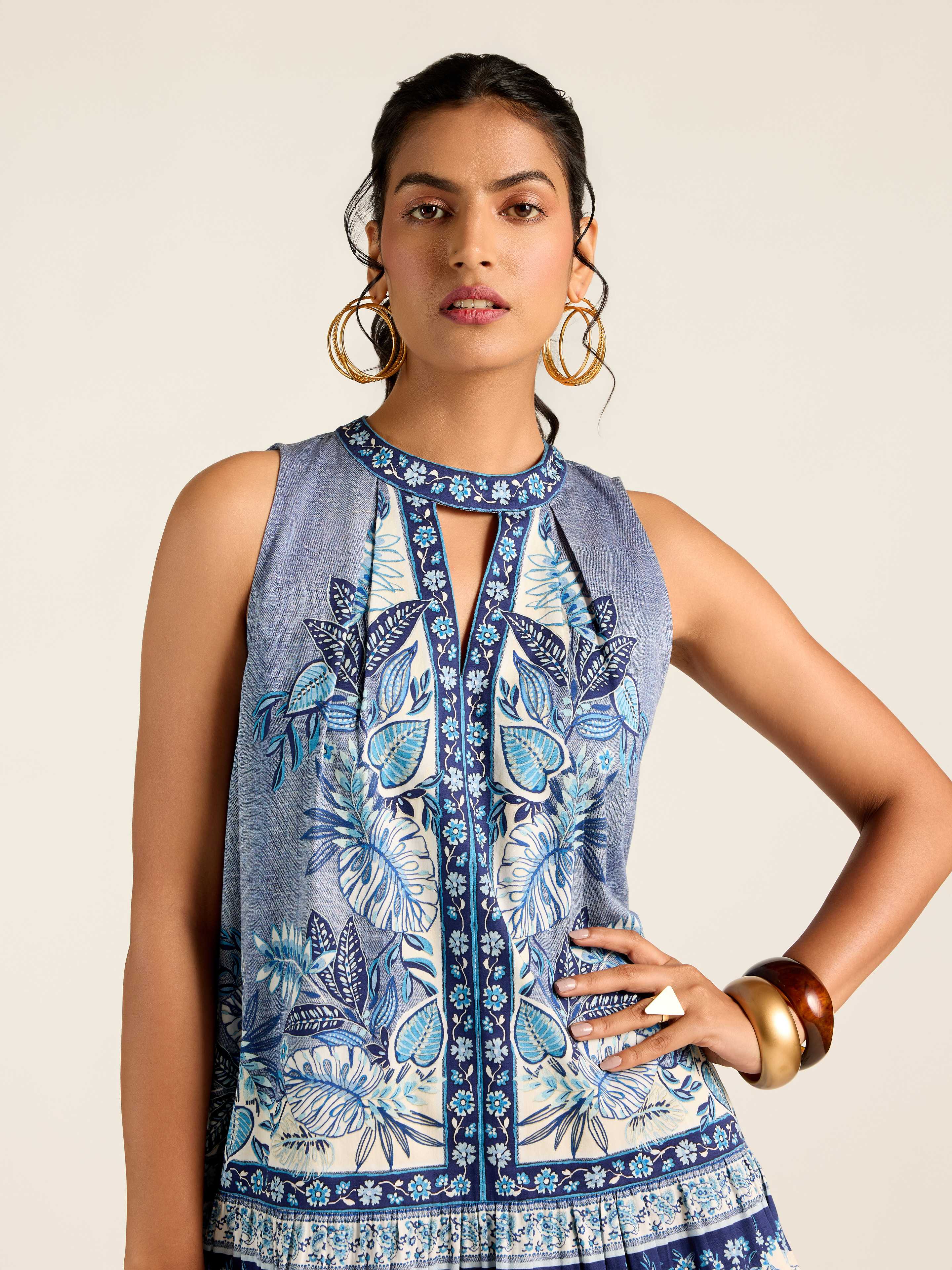 Blue Rosemond Short Dress