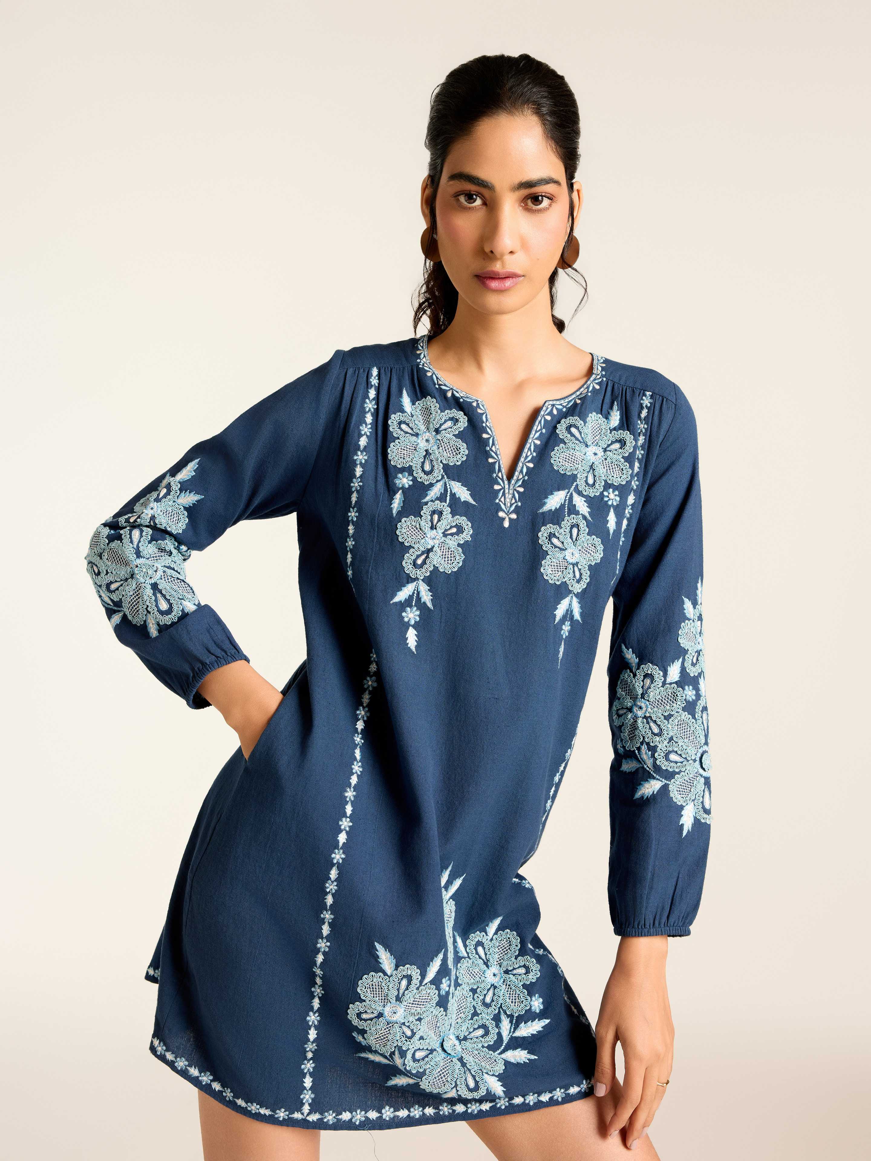 Navy Ilsa Short Dress