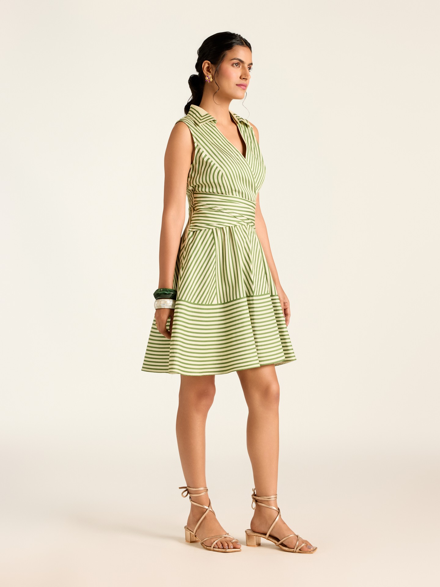 Green White Merilyn Short Dress
