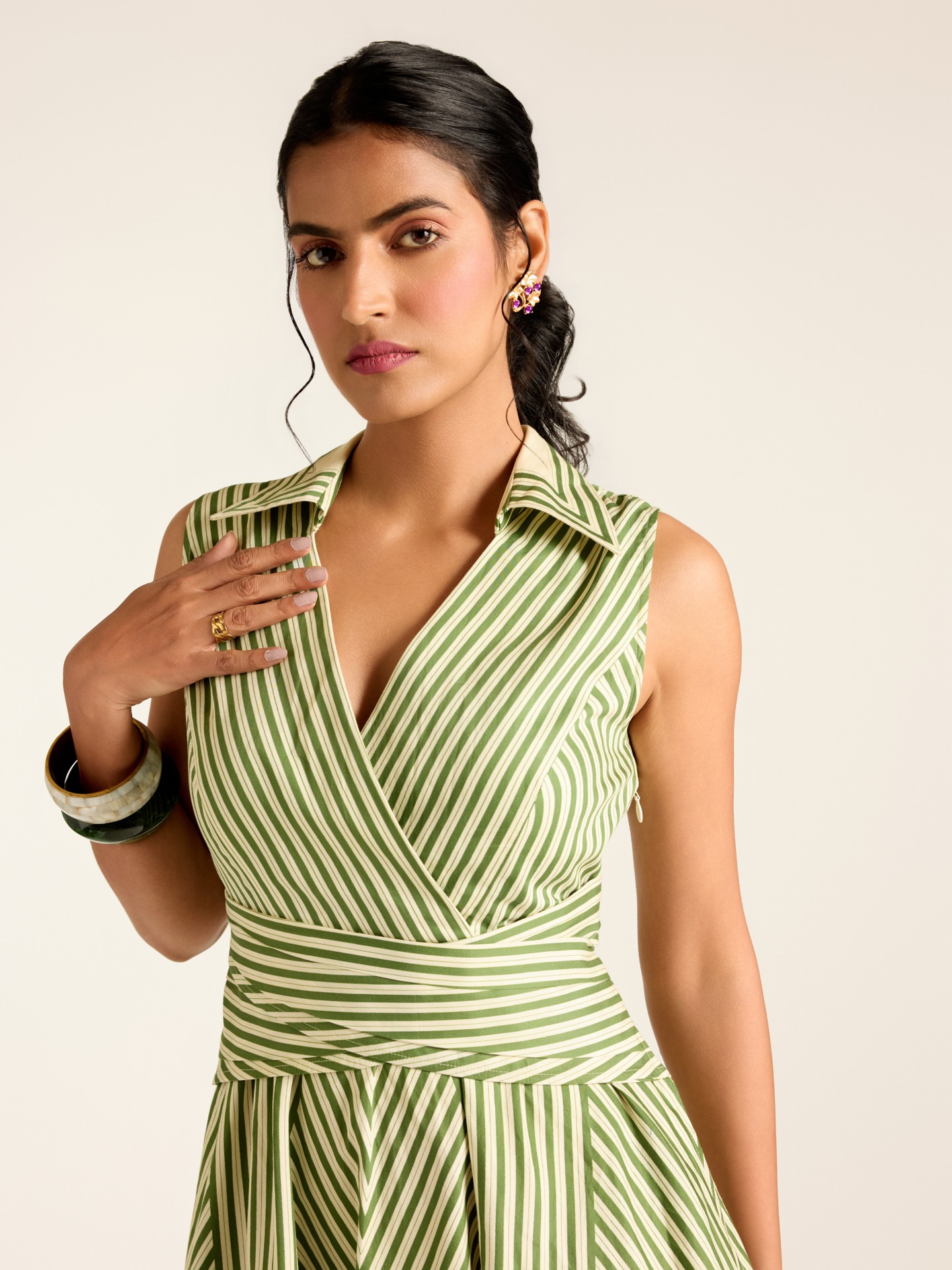 Green White Merilyn Short Dress