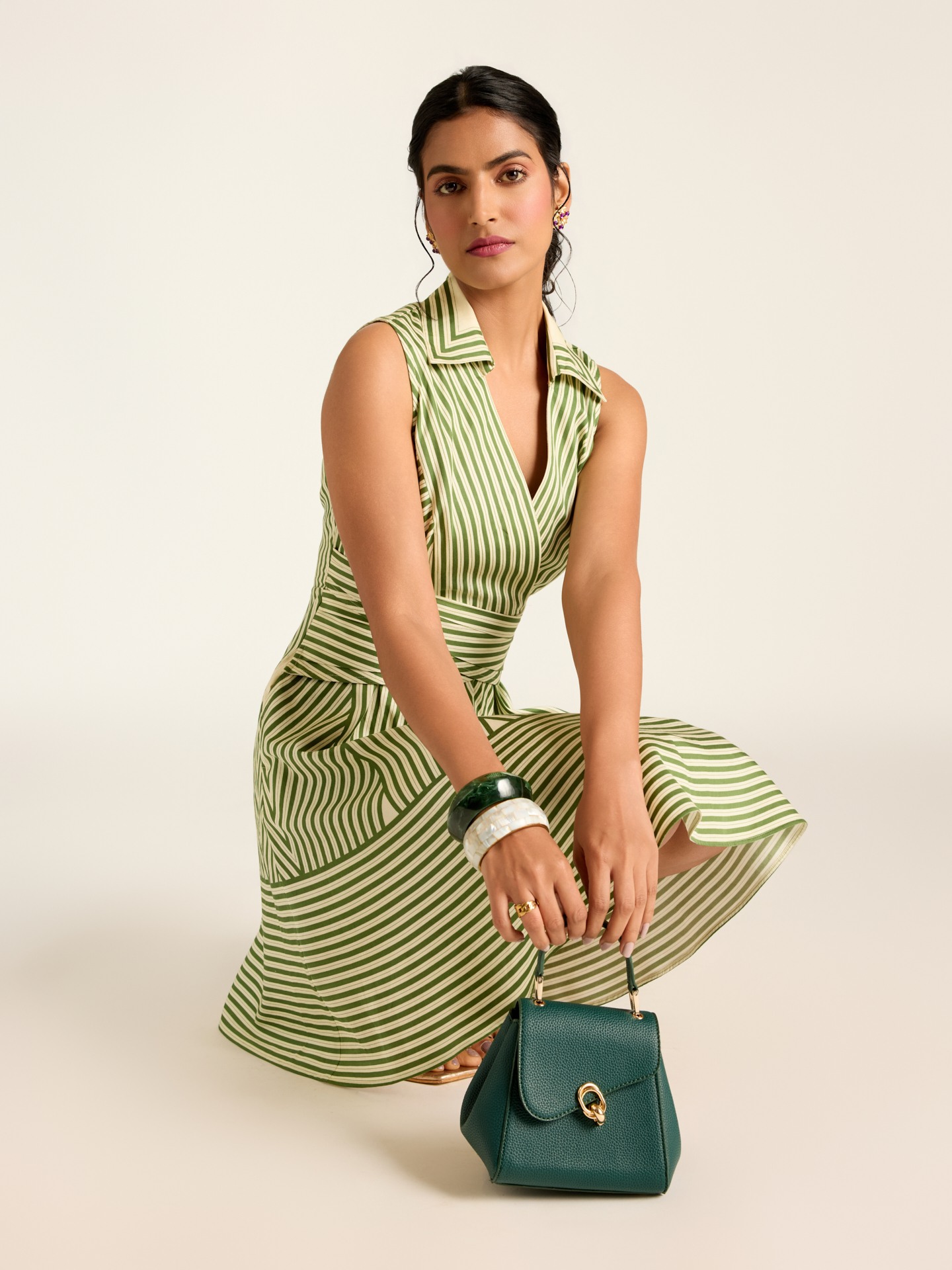 Green White Merilyn Short Dress