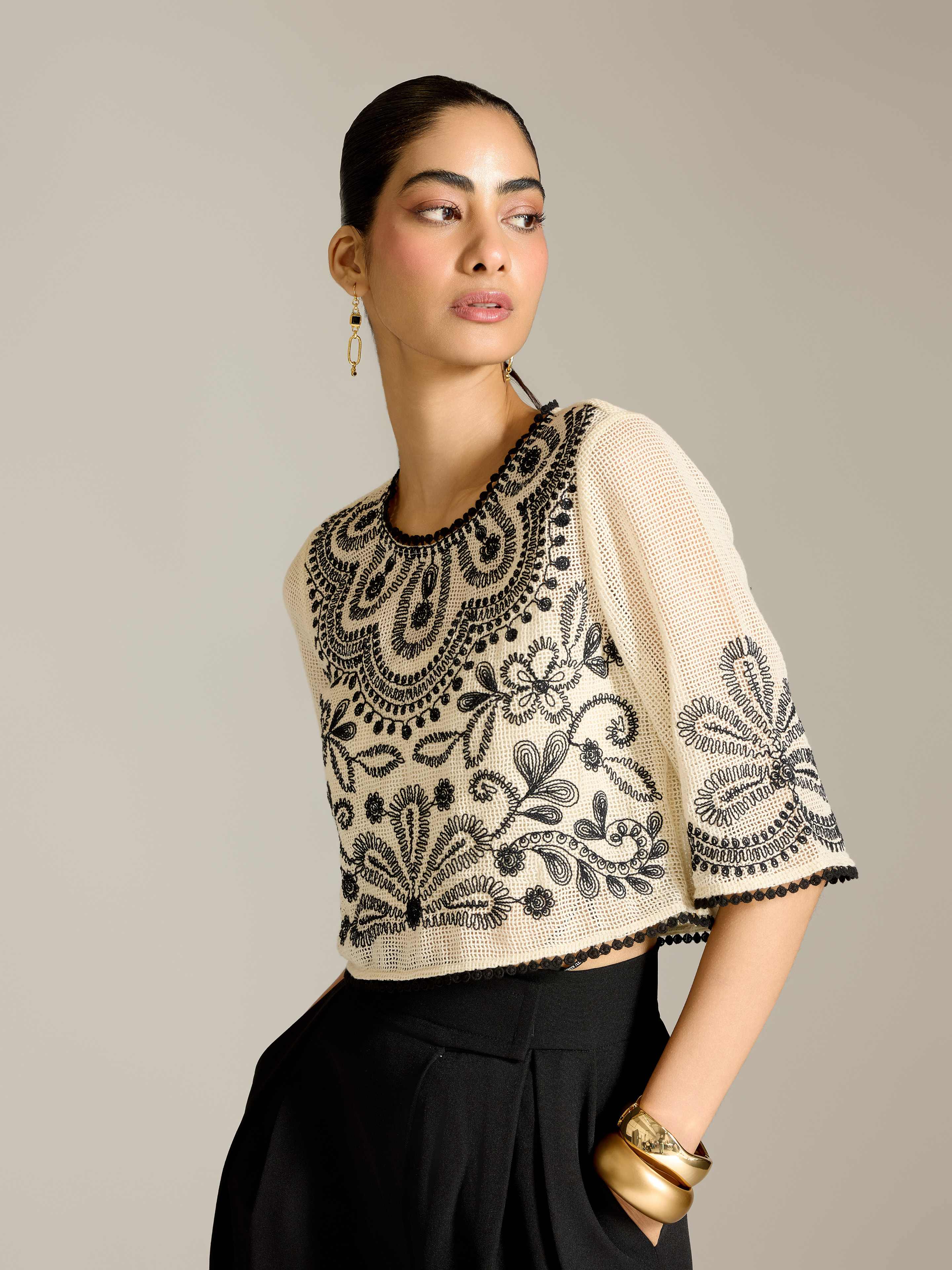 Ecru Perlette Short Top