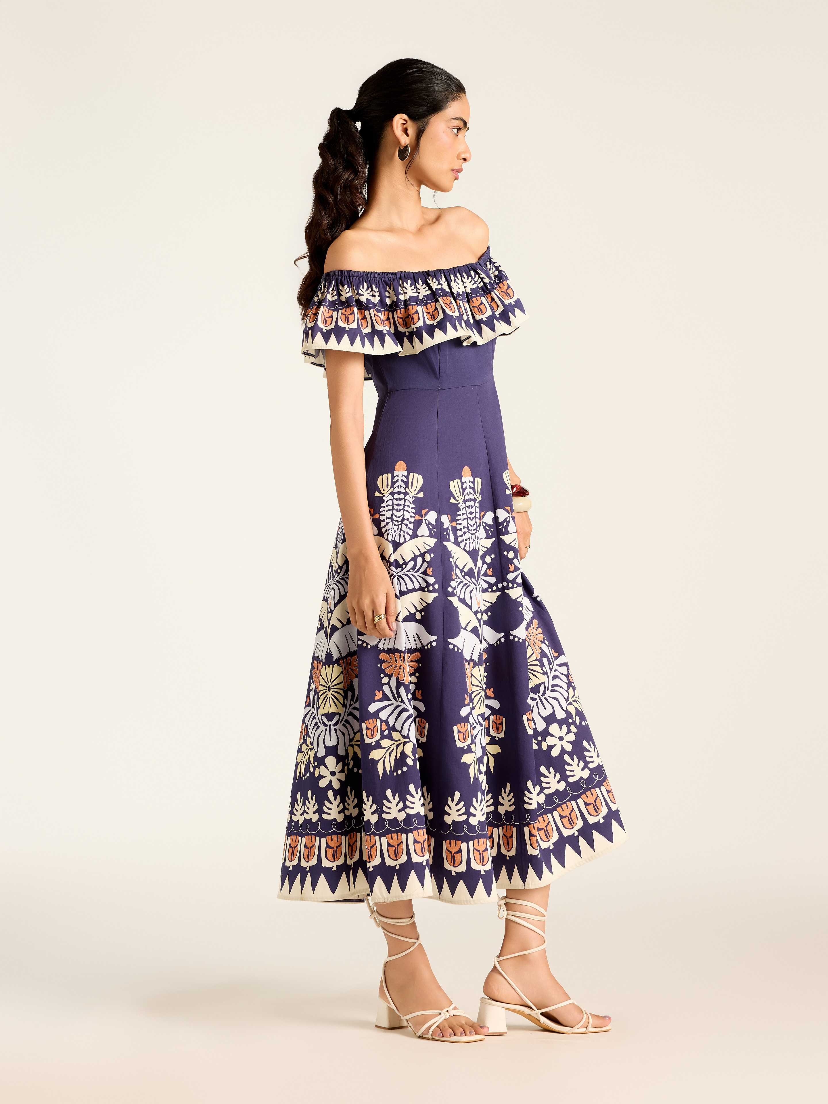 Navy Mariela Long Dress