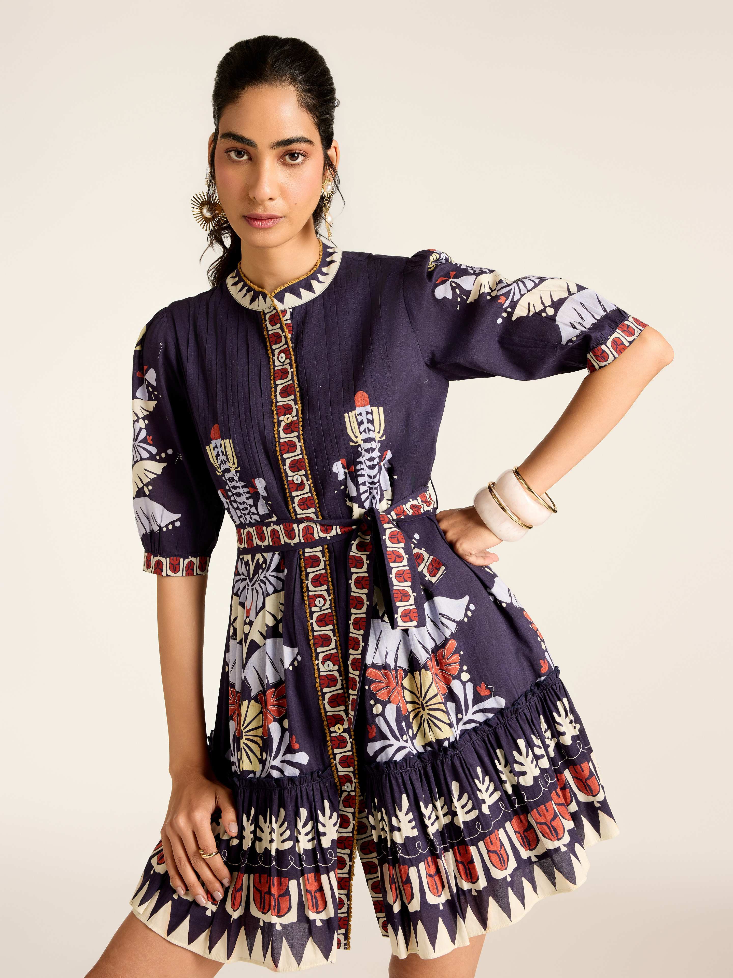 Navy Mariela Short Dress