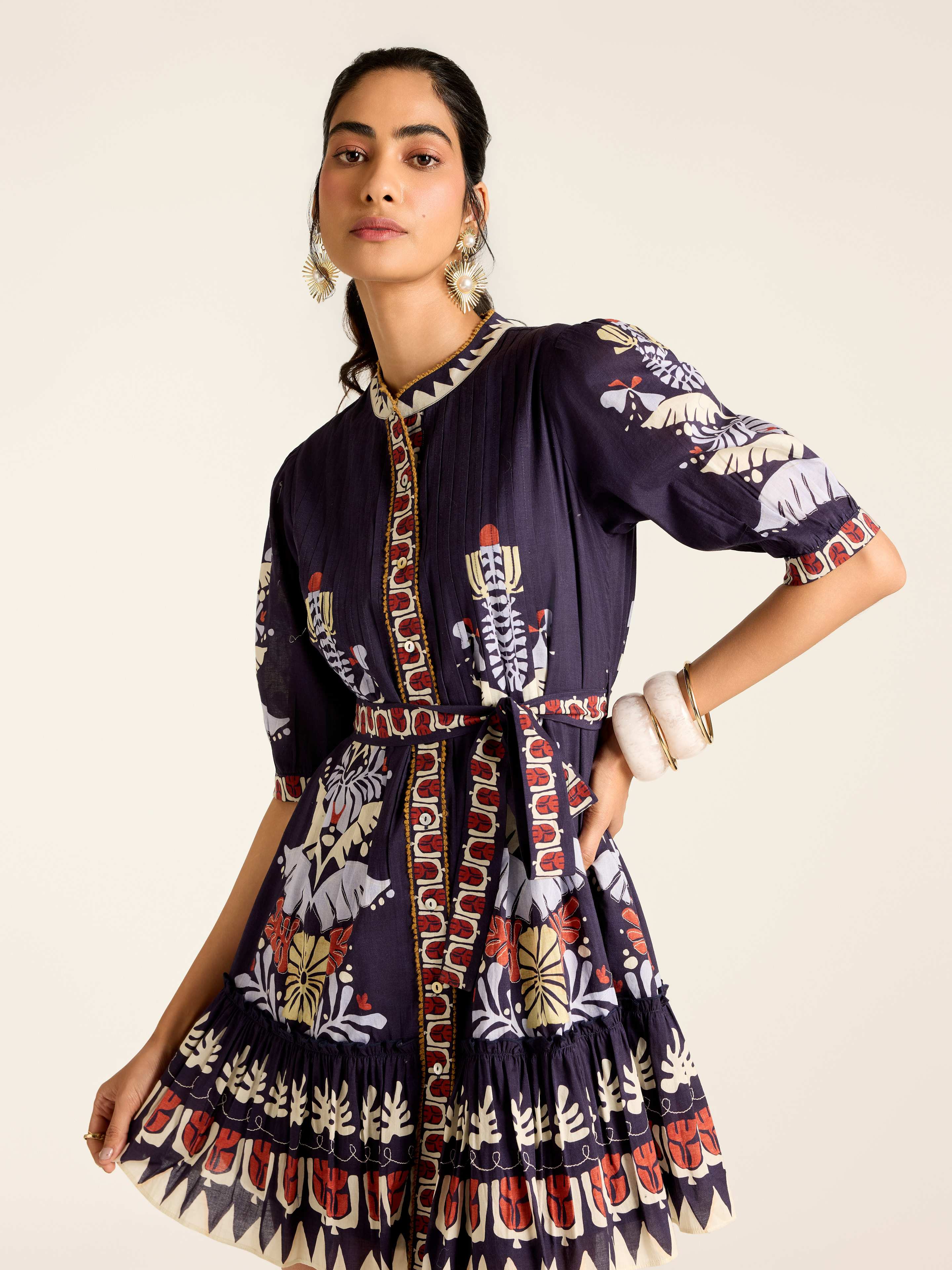 Navy Mariela Short Dress