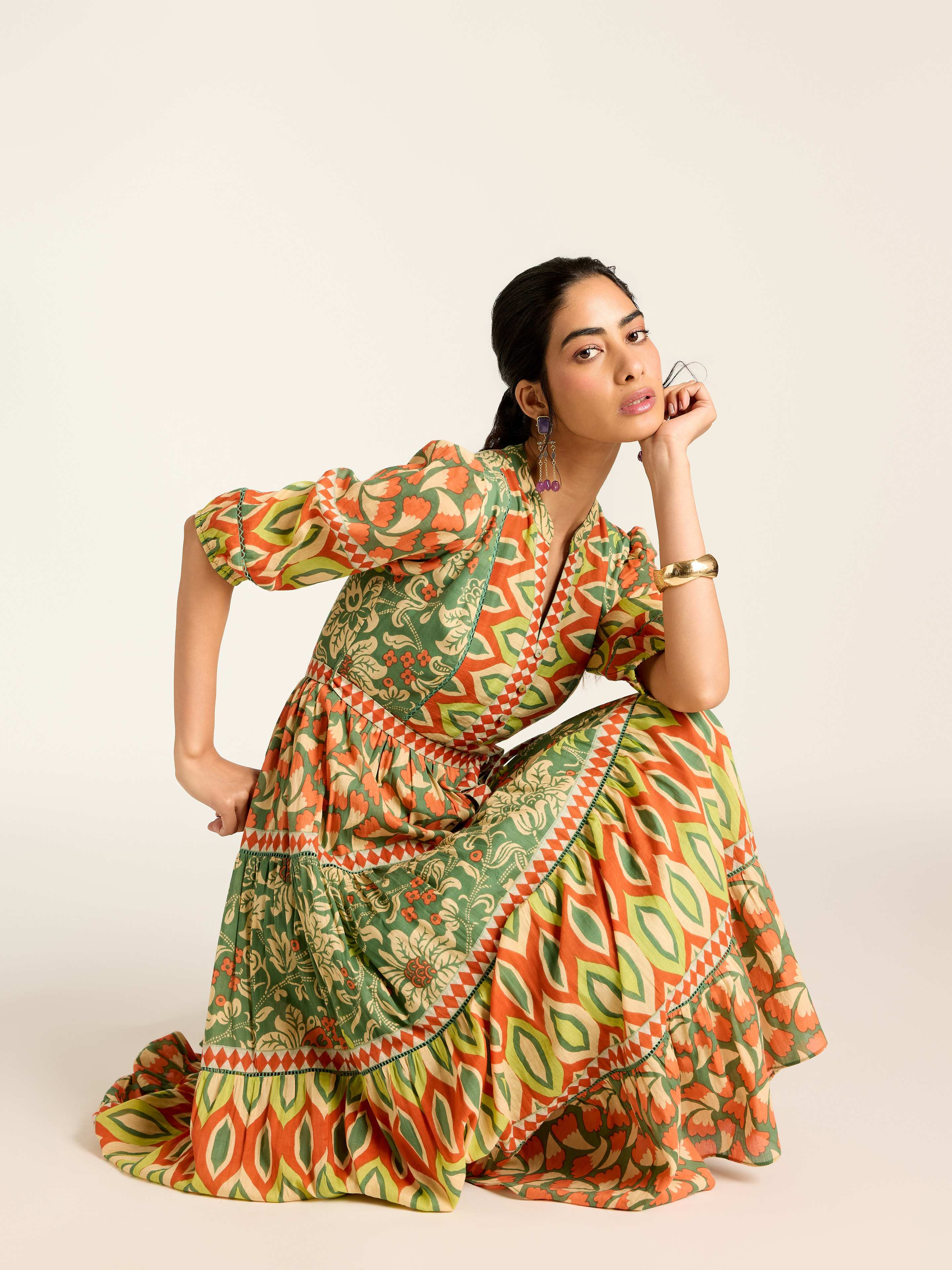 Green Anemonne Long Dress