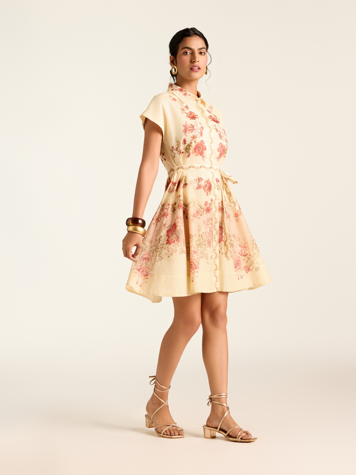Ecru Melania Short Dress