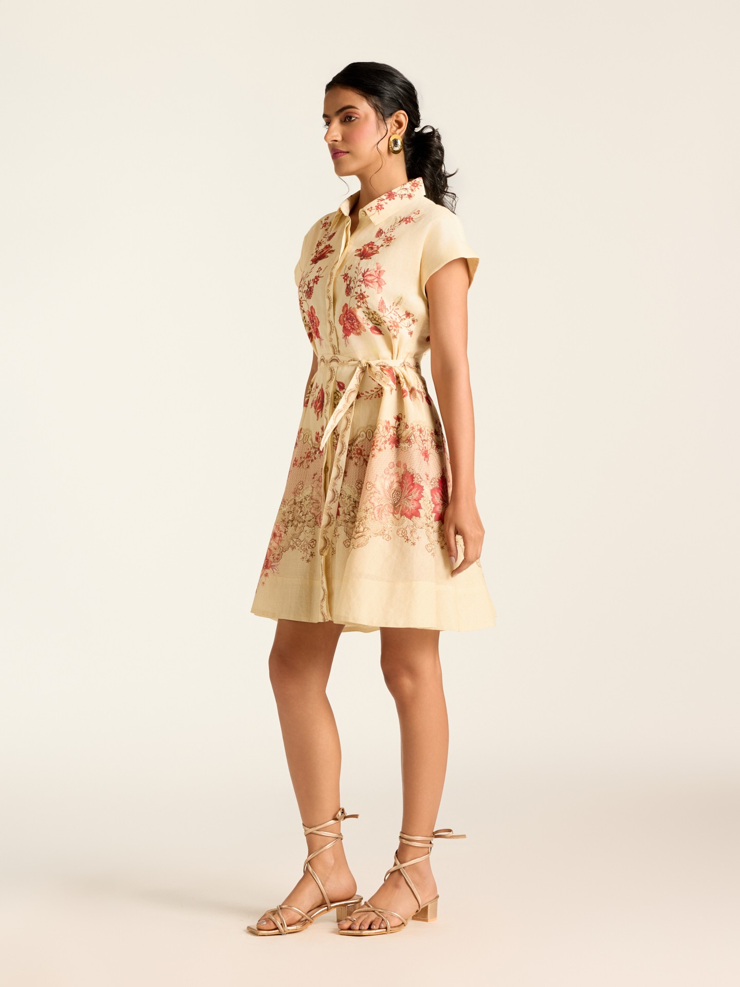 Ecru Melania Short Dress