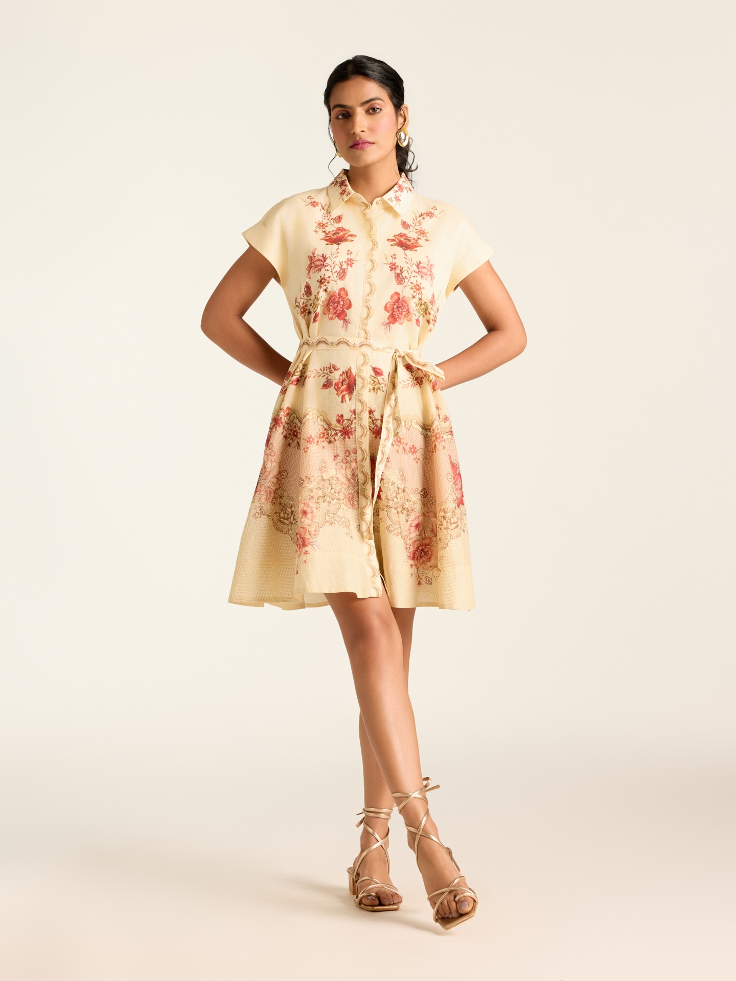 Ecru Melania Short Dress