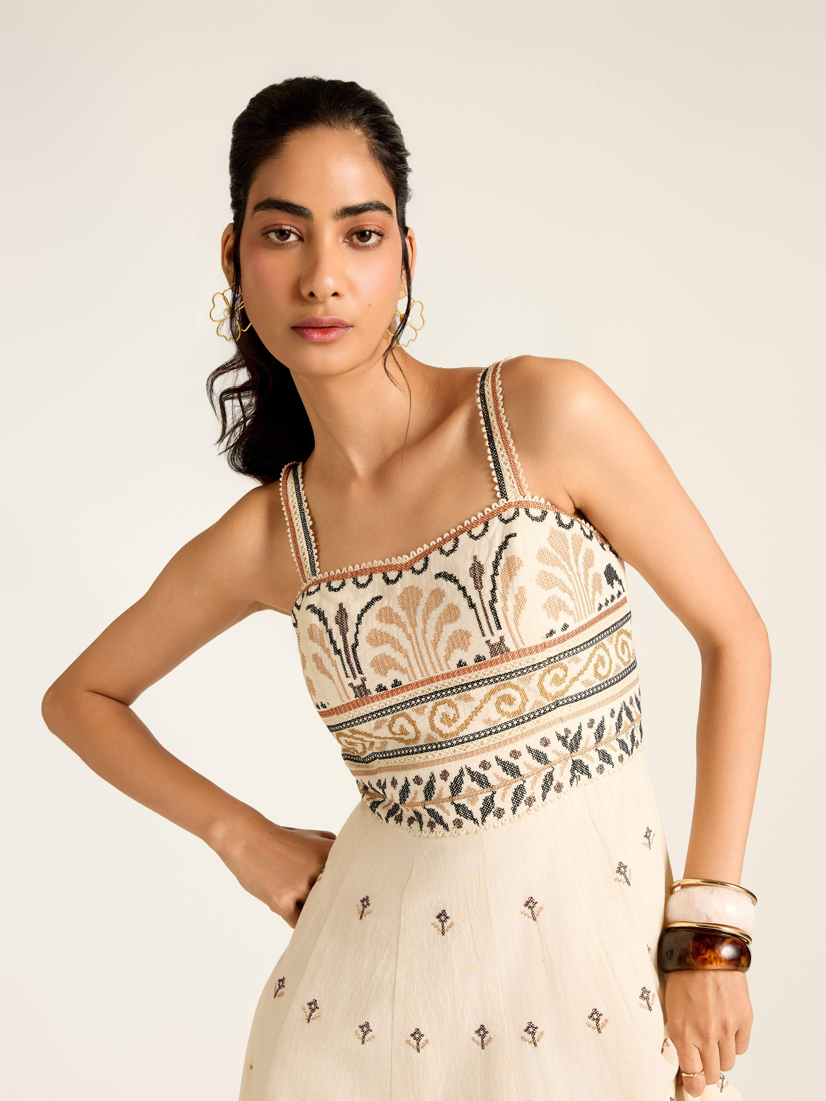 Ecru Marissa Long Dress
