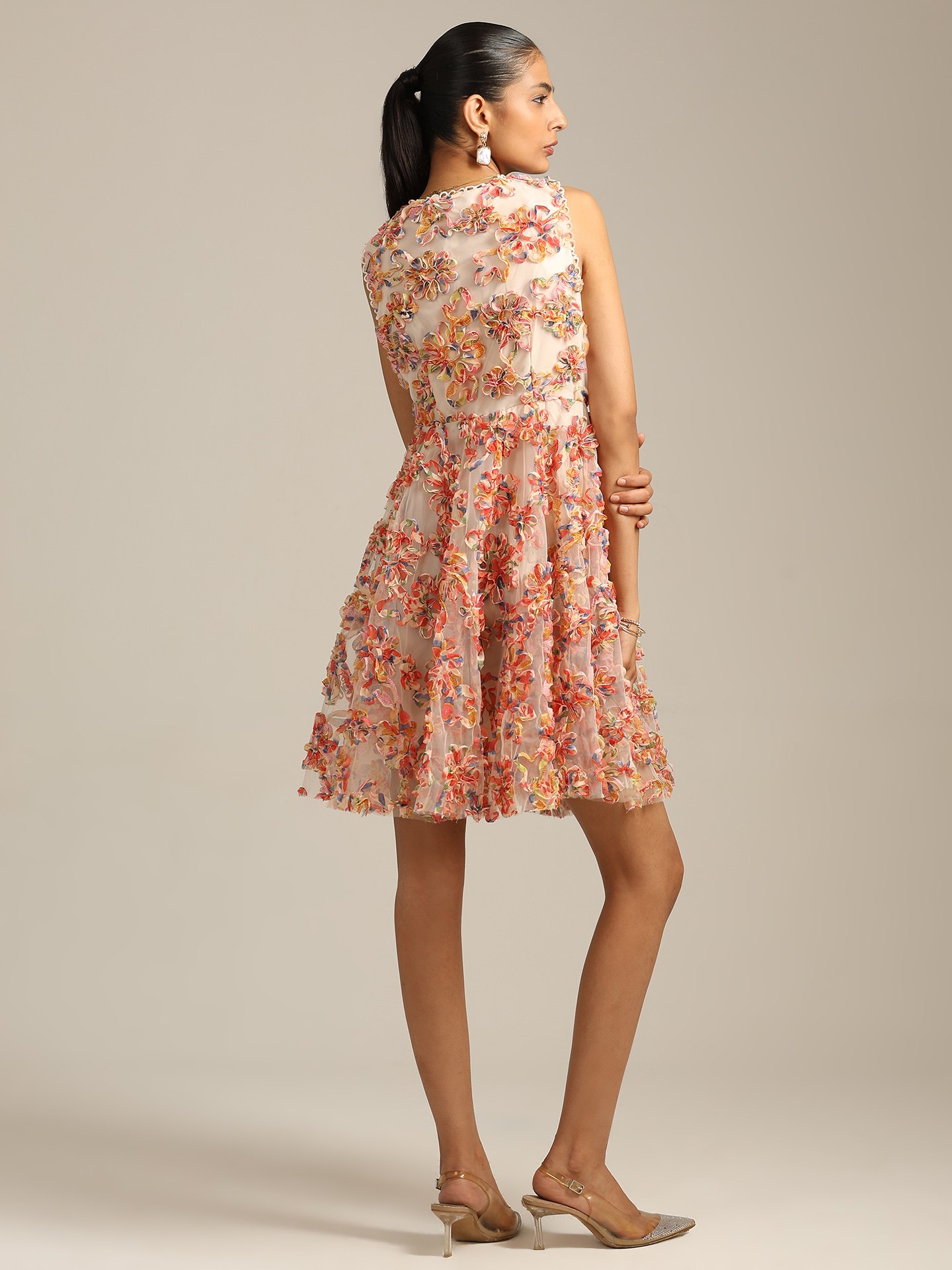 Red Multi Rome Short Dress