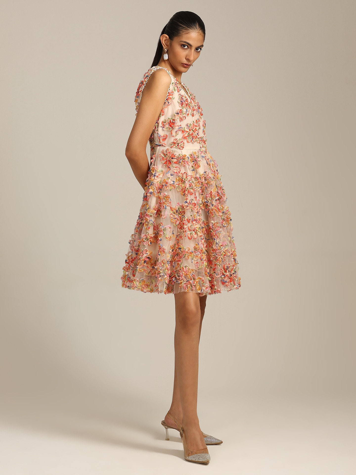 Red Multi Rome Short Dress