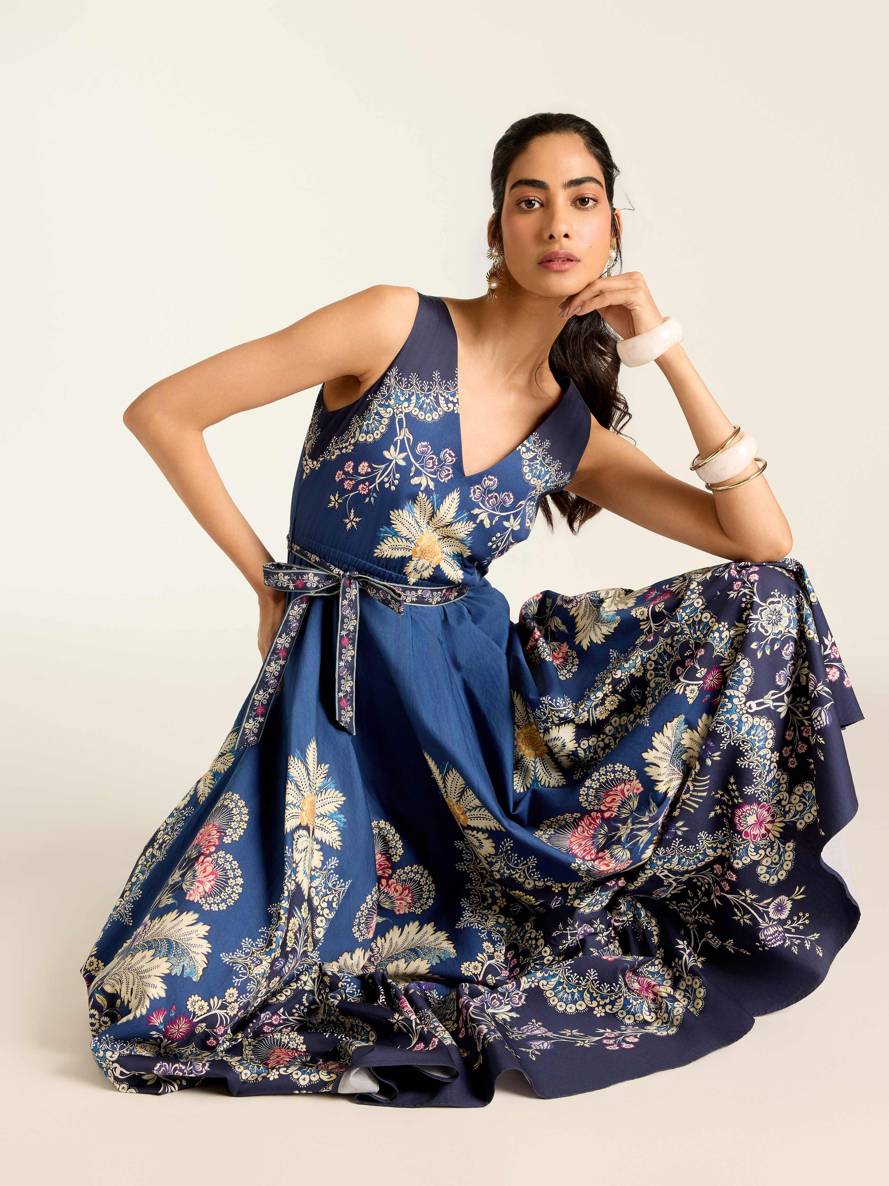 Navy Lilibeth Long Dress