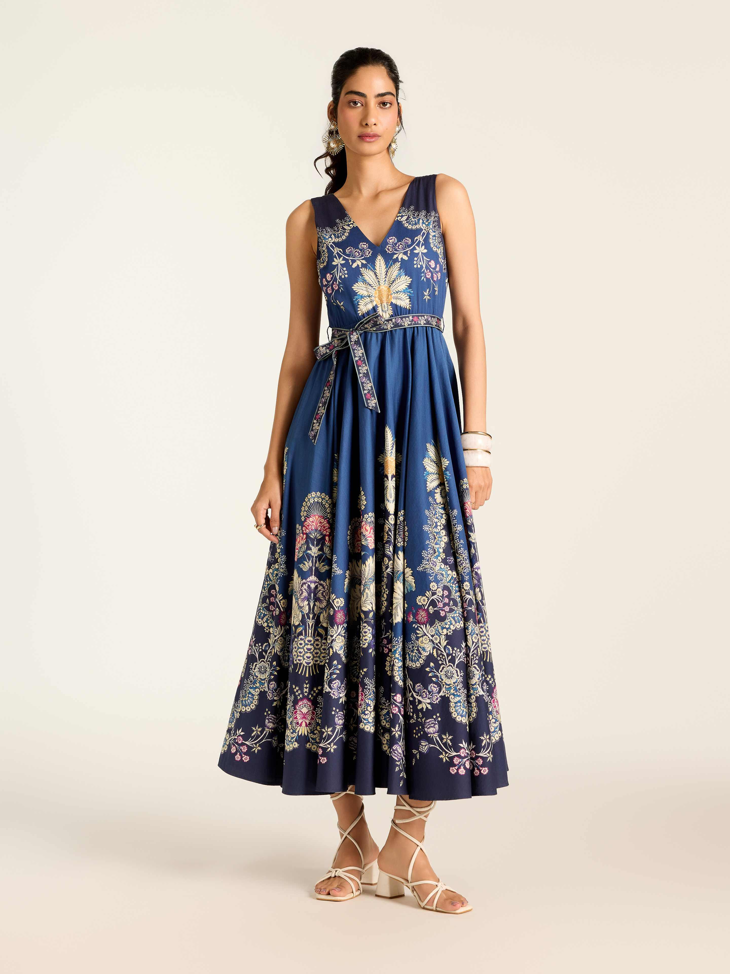 Navy Lilibeth Long Dress