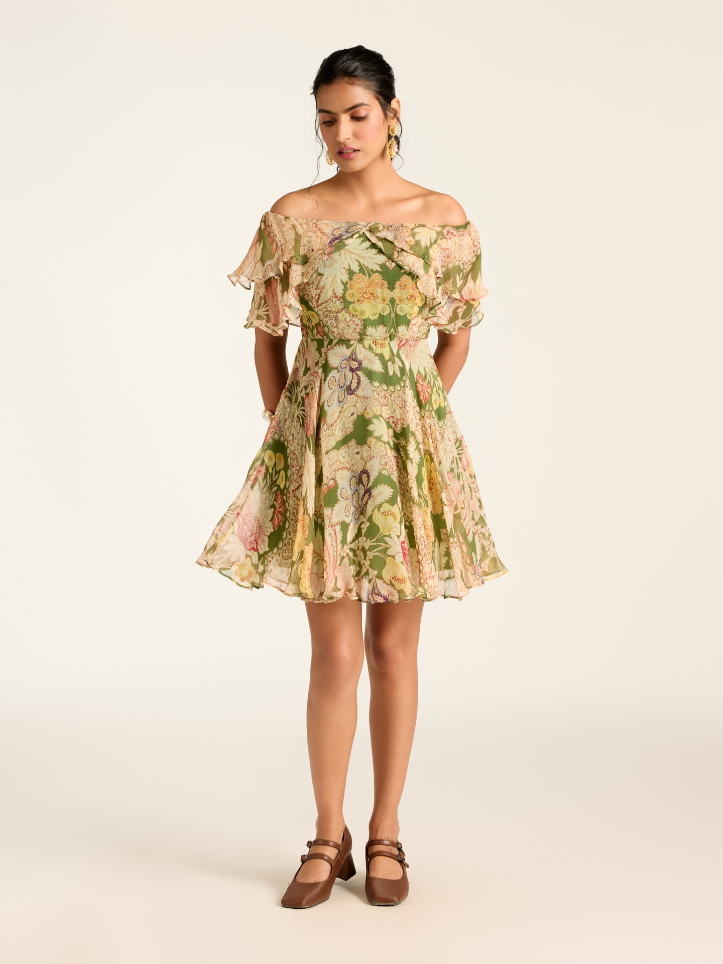 Green Corrine Short Dress
