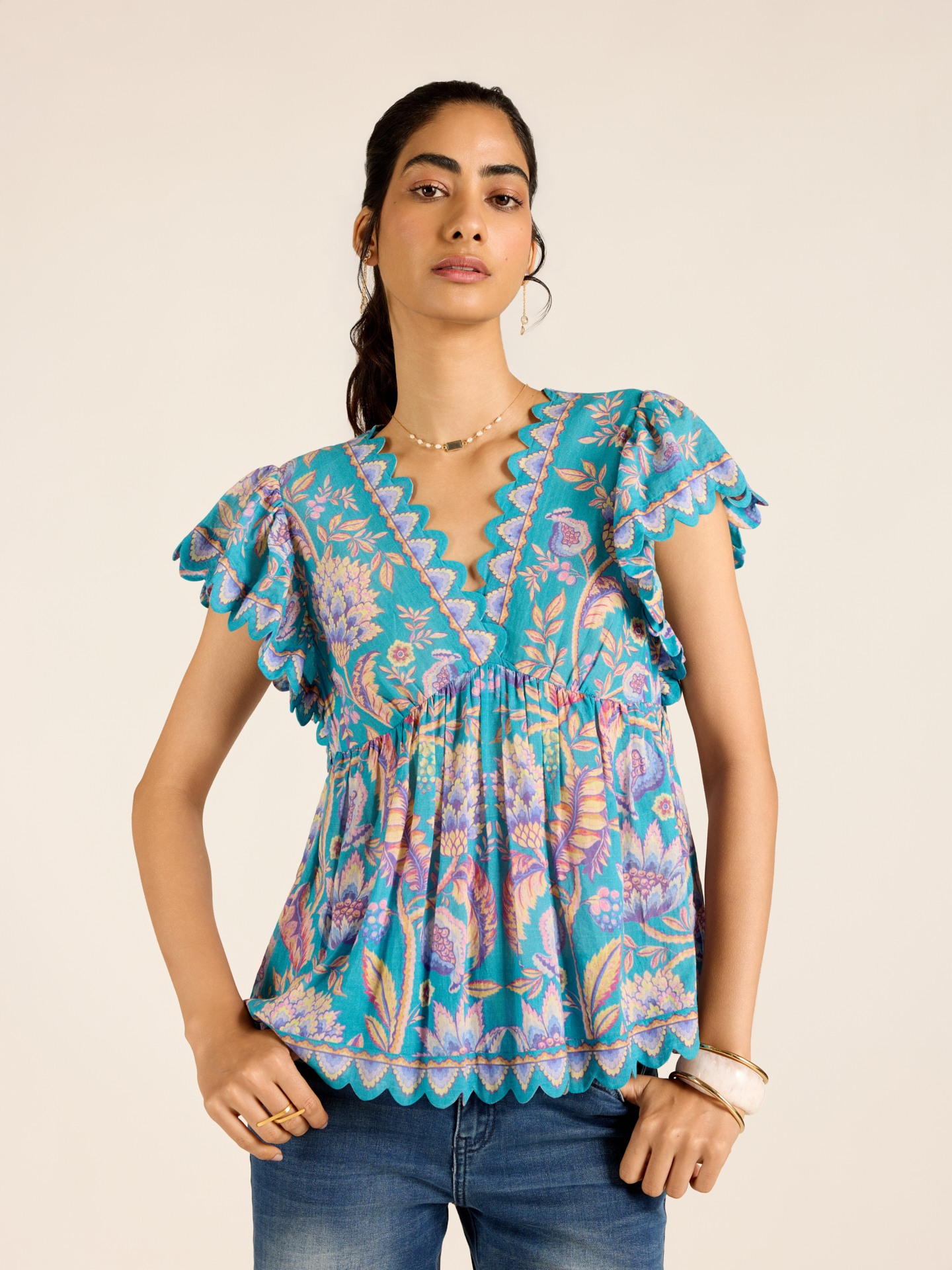 Turquoise Inca Short Top