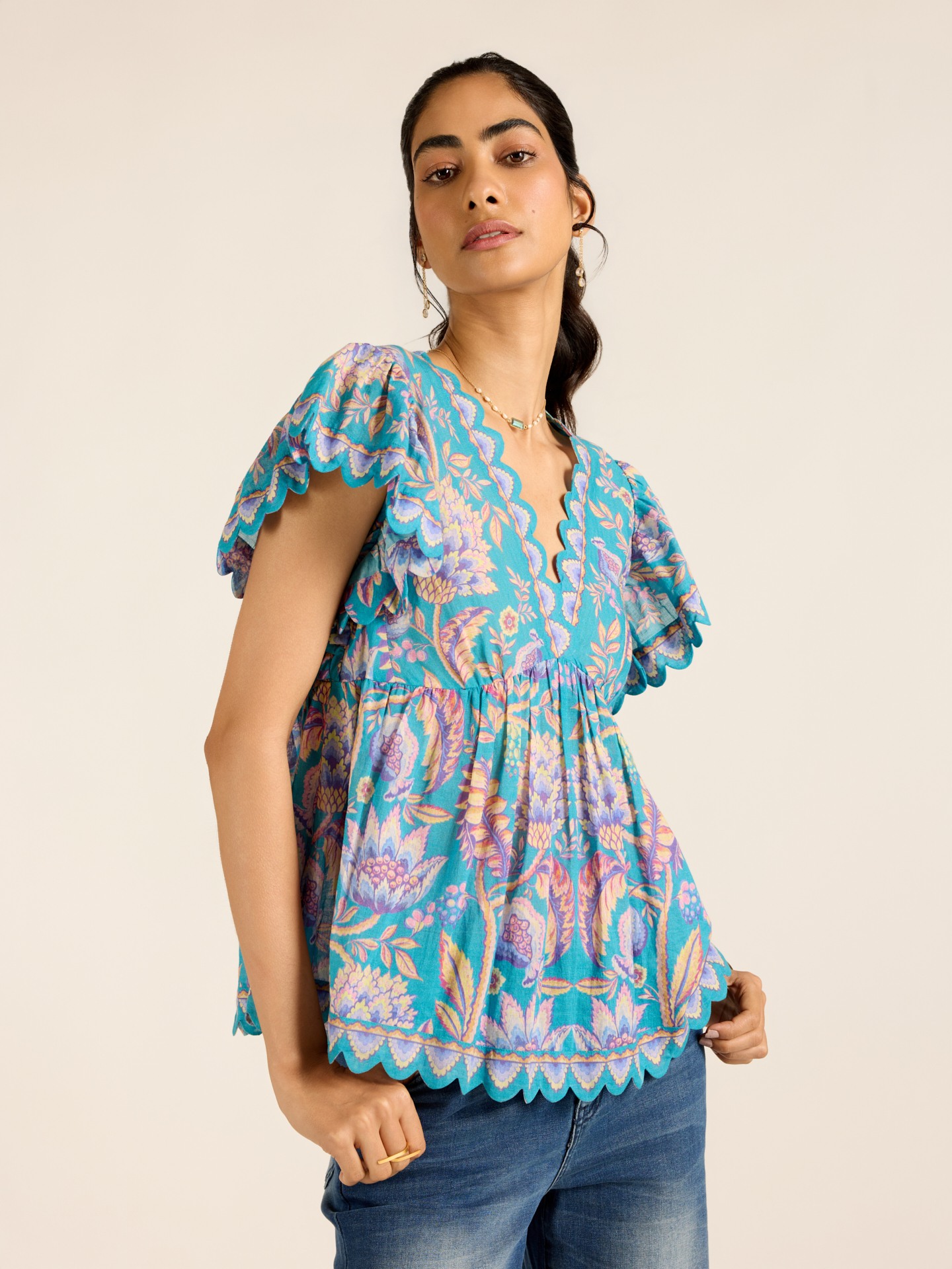 Turquoise Inca Short Top