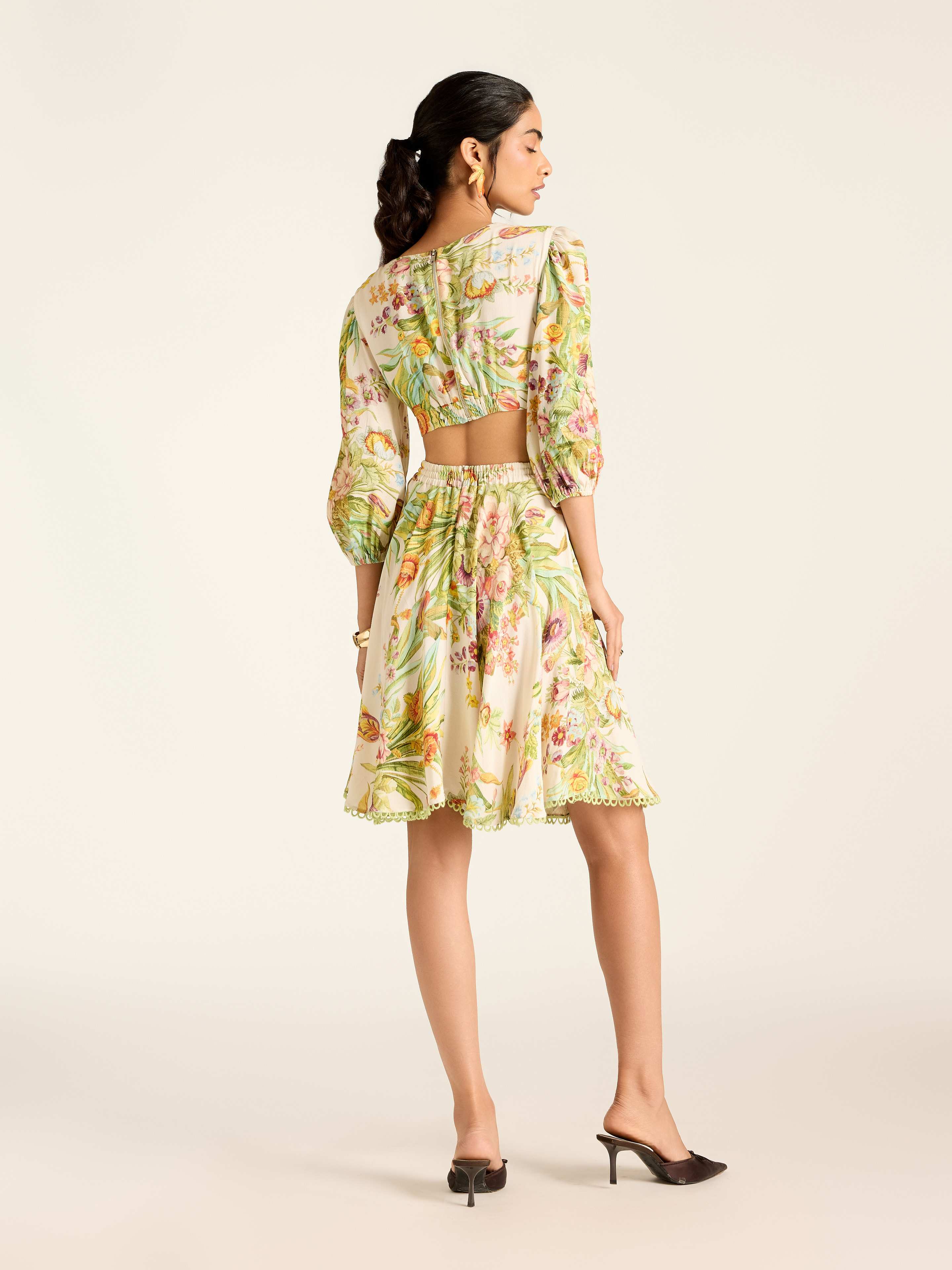 White Rosene Short Dress