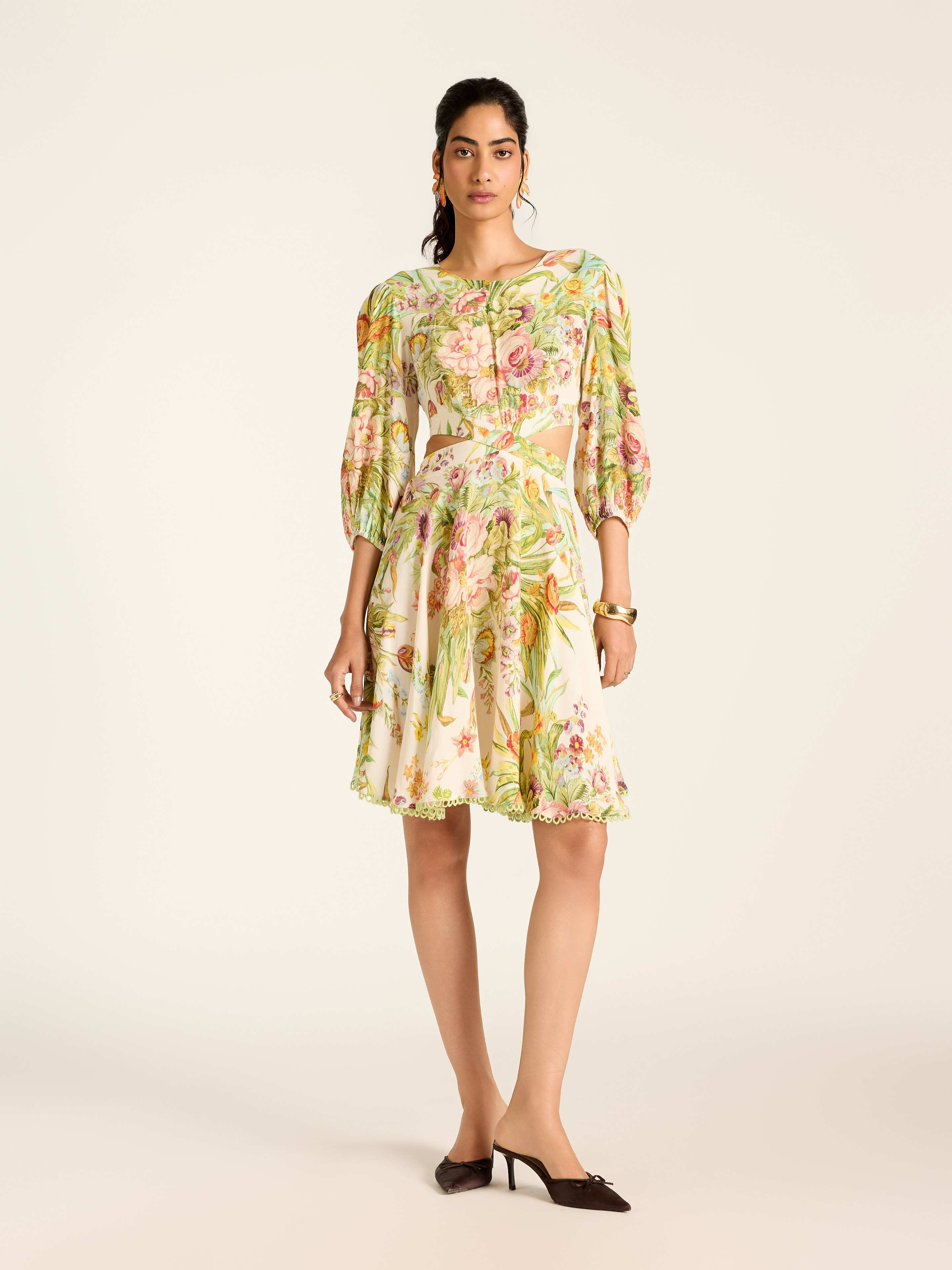 White Rosene Short Dress