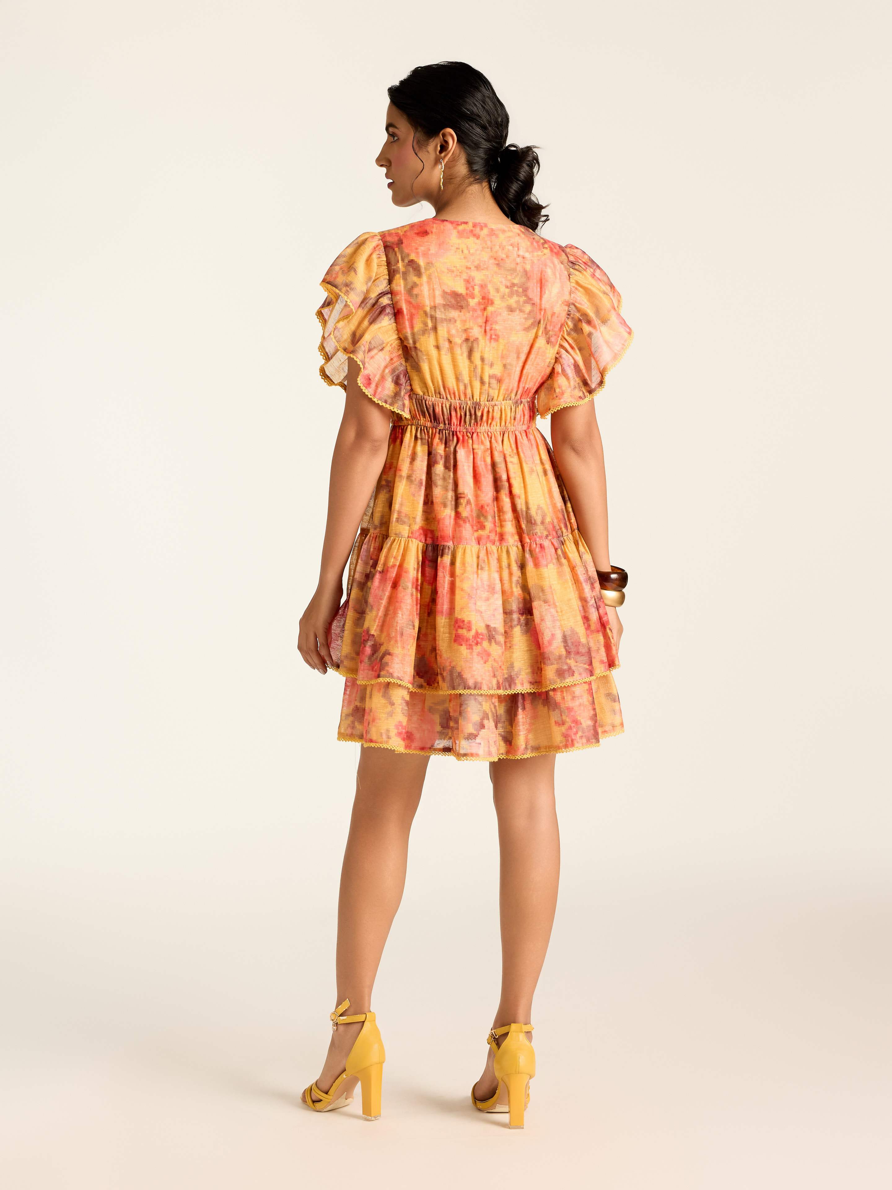 Mustard Rosie-Pixie Short Dress
