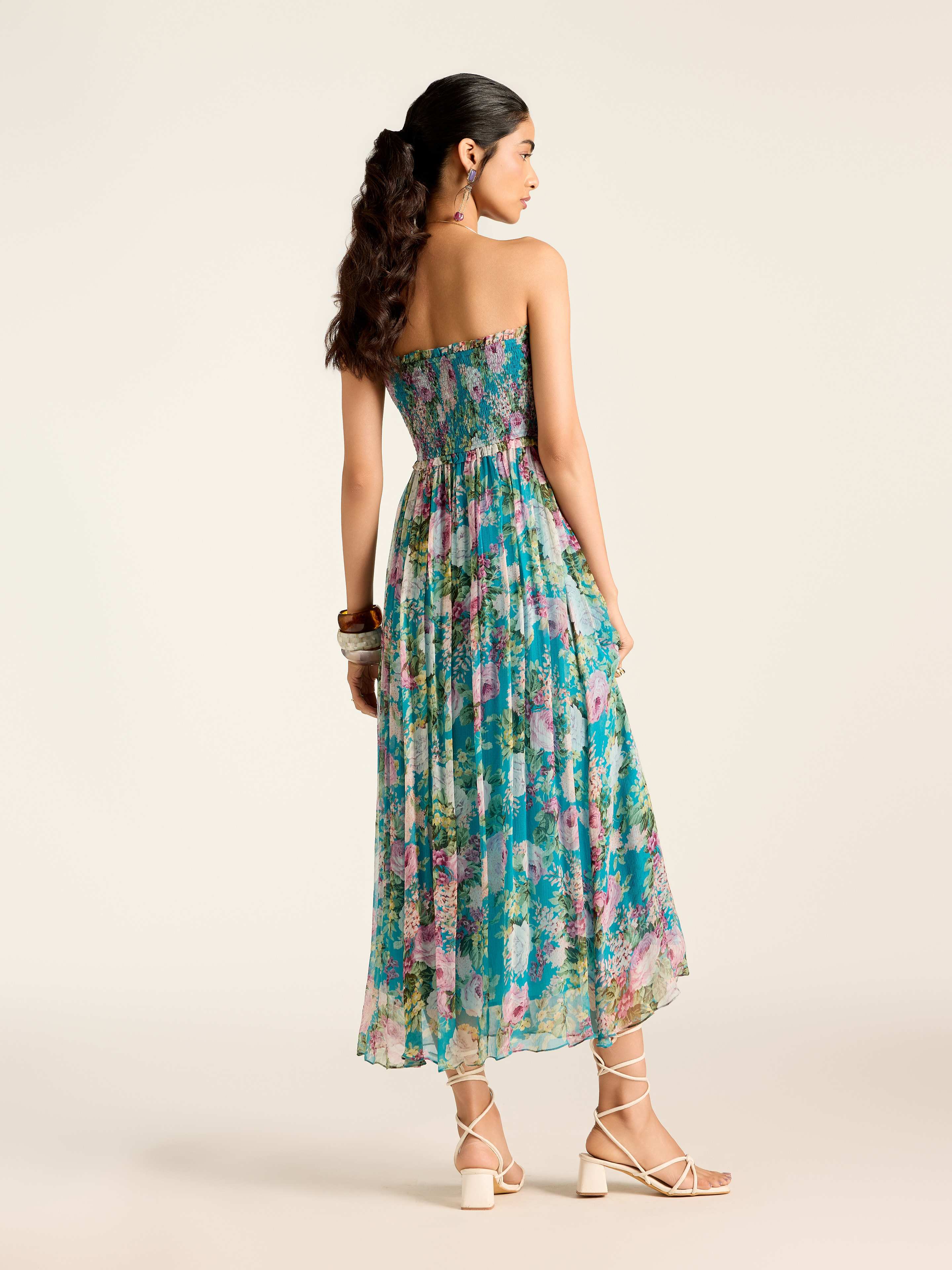 Teal Rosie Long Dress