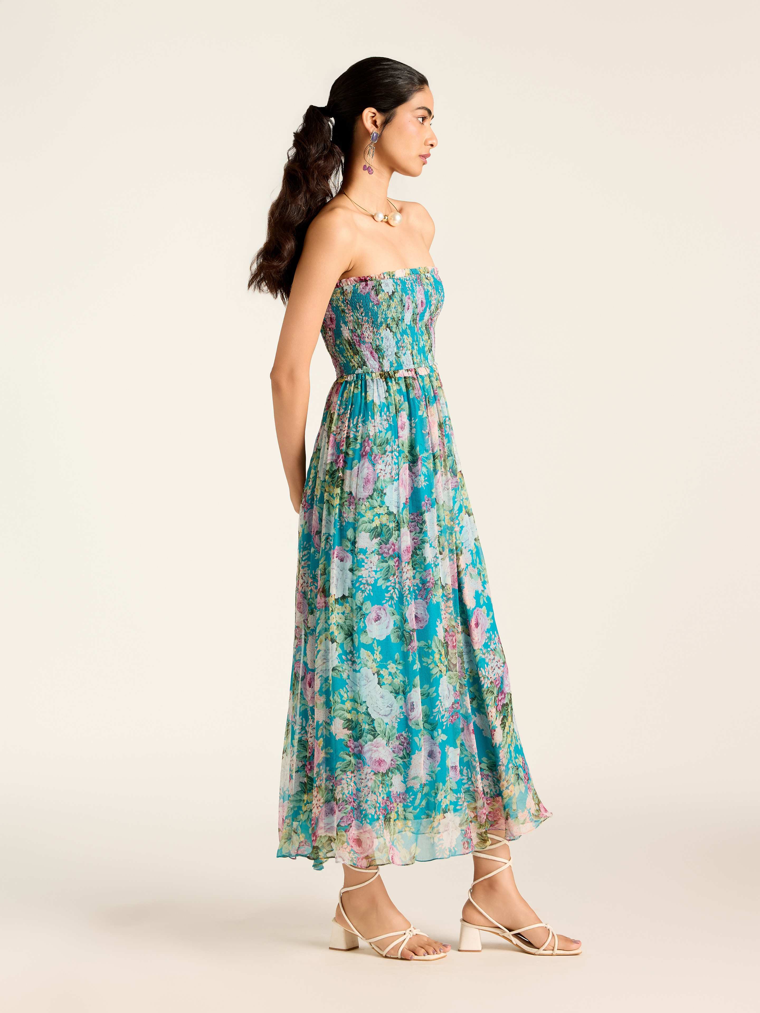 Teal Rosie Long Dress