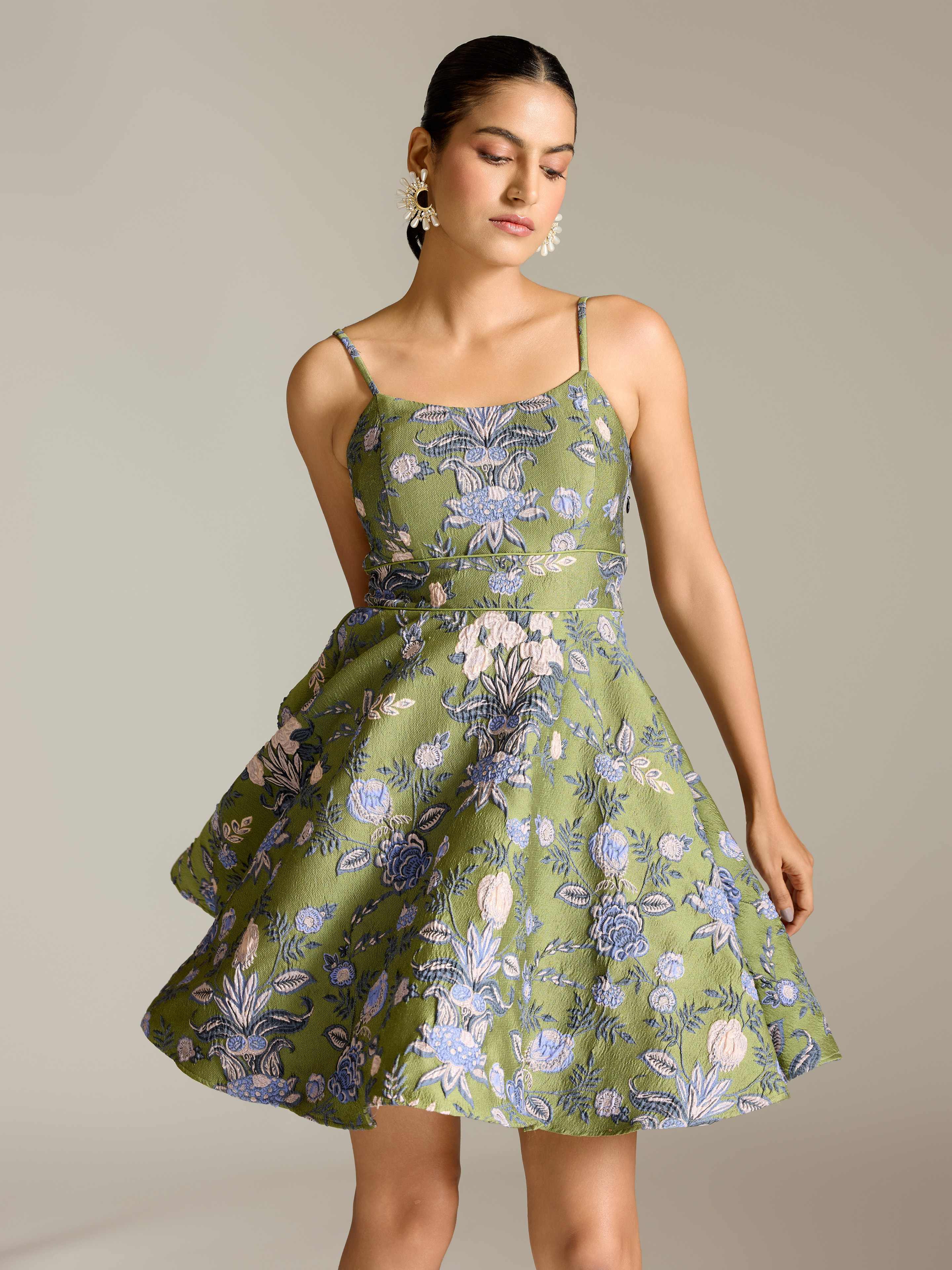 Green Mariam Short Dress