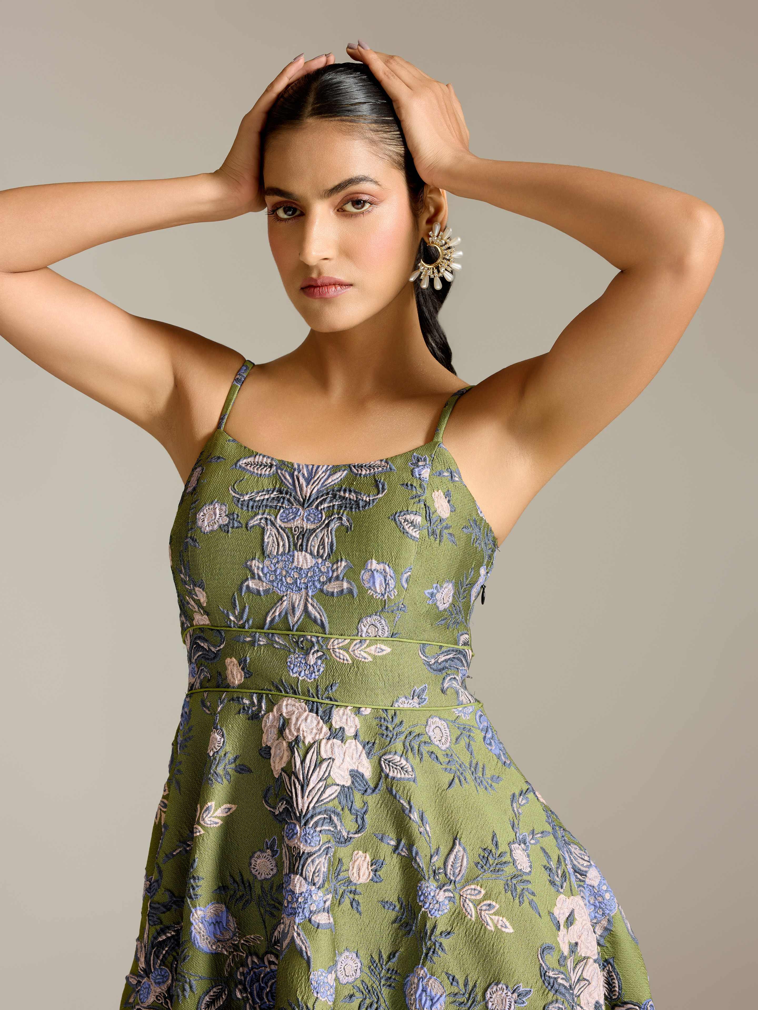 Green Mariam Short Dress