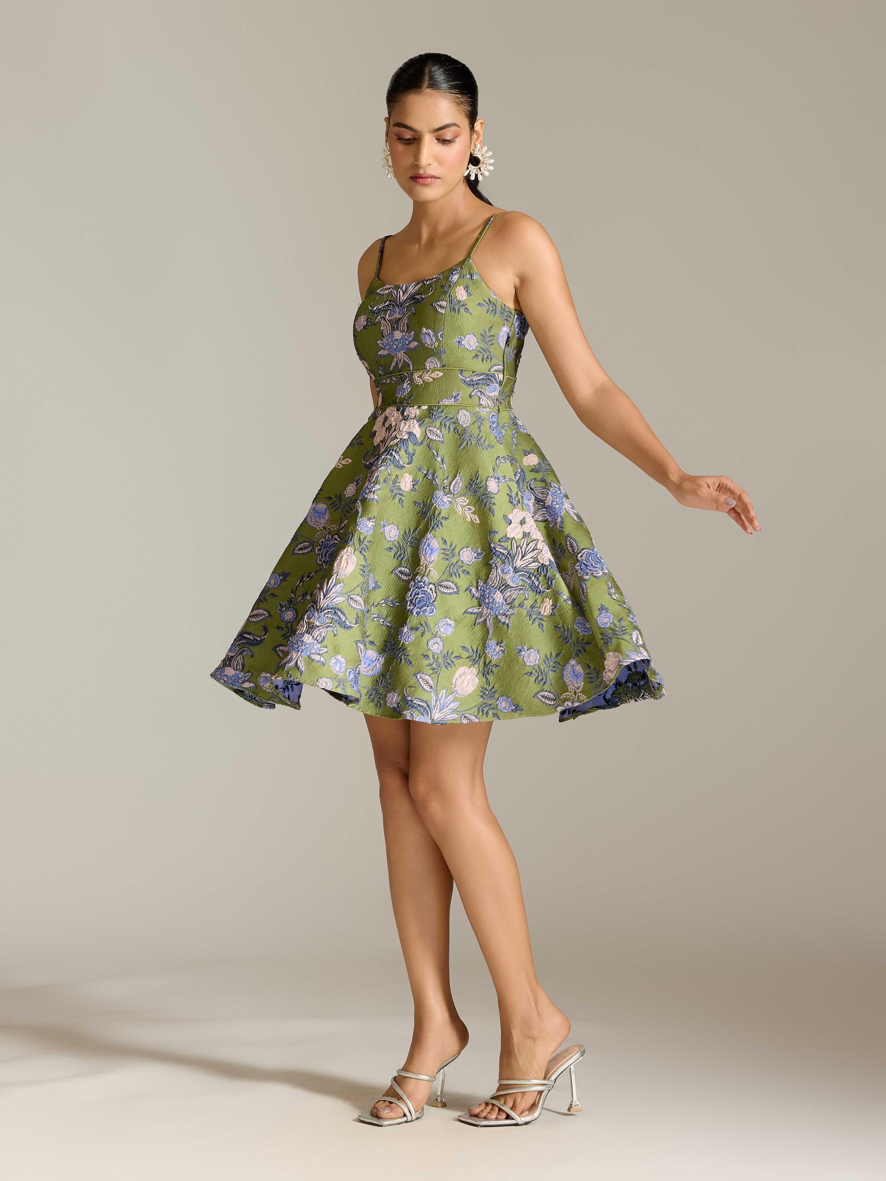 Green Mariam Short Dress
