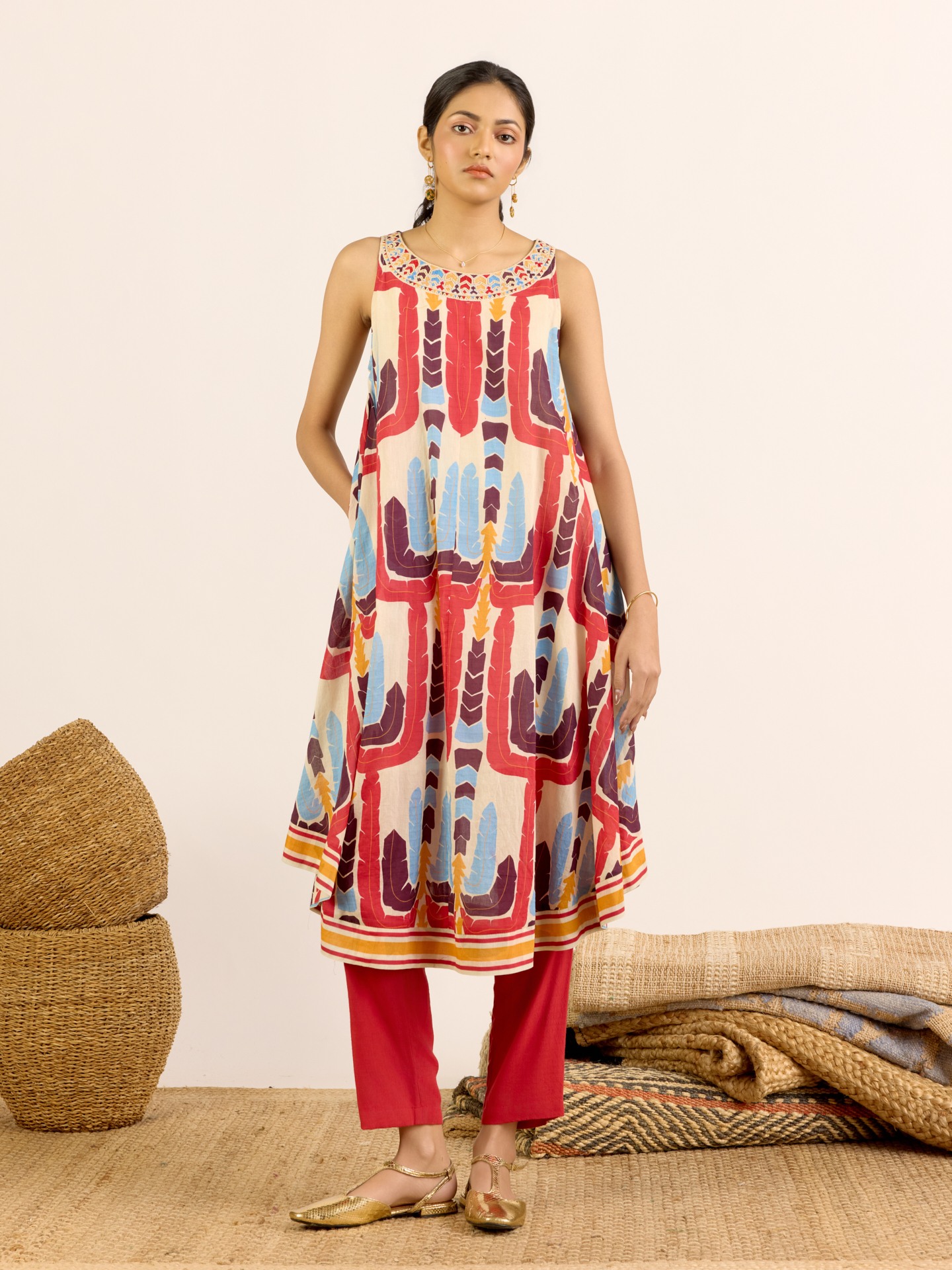 Cherry Red Chloe
 Kurta Set