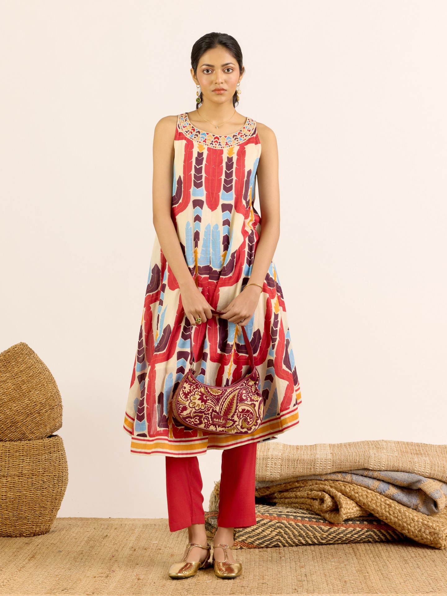 Cherry Red Chloe
 Kurta Set