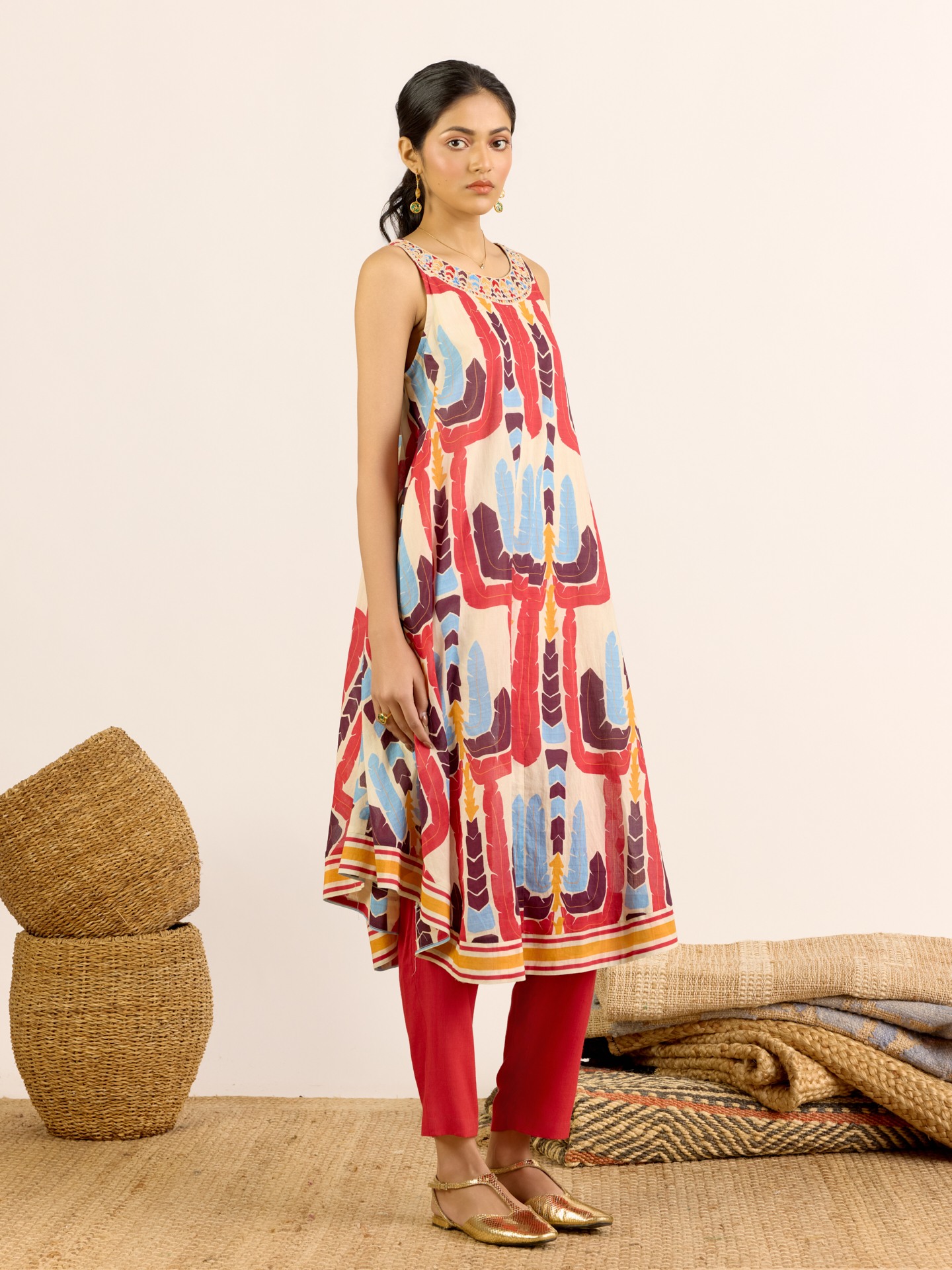 Cherry Red Chloe
 Kurta Set