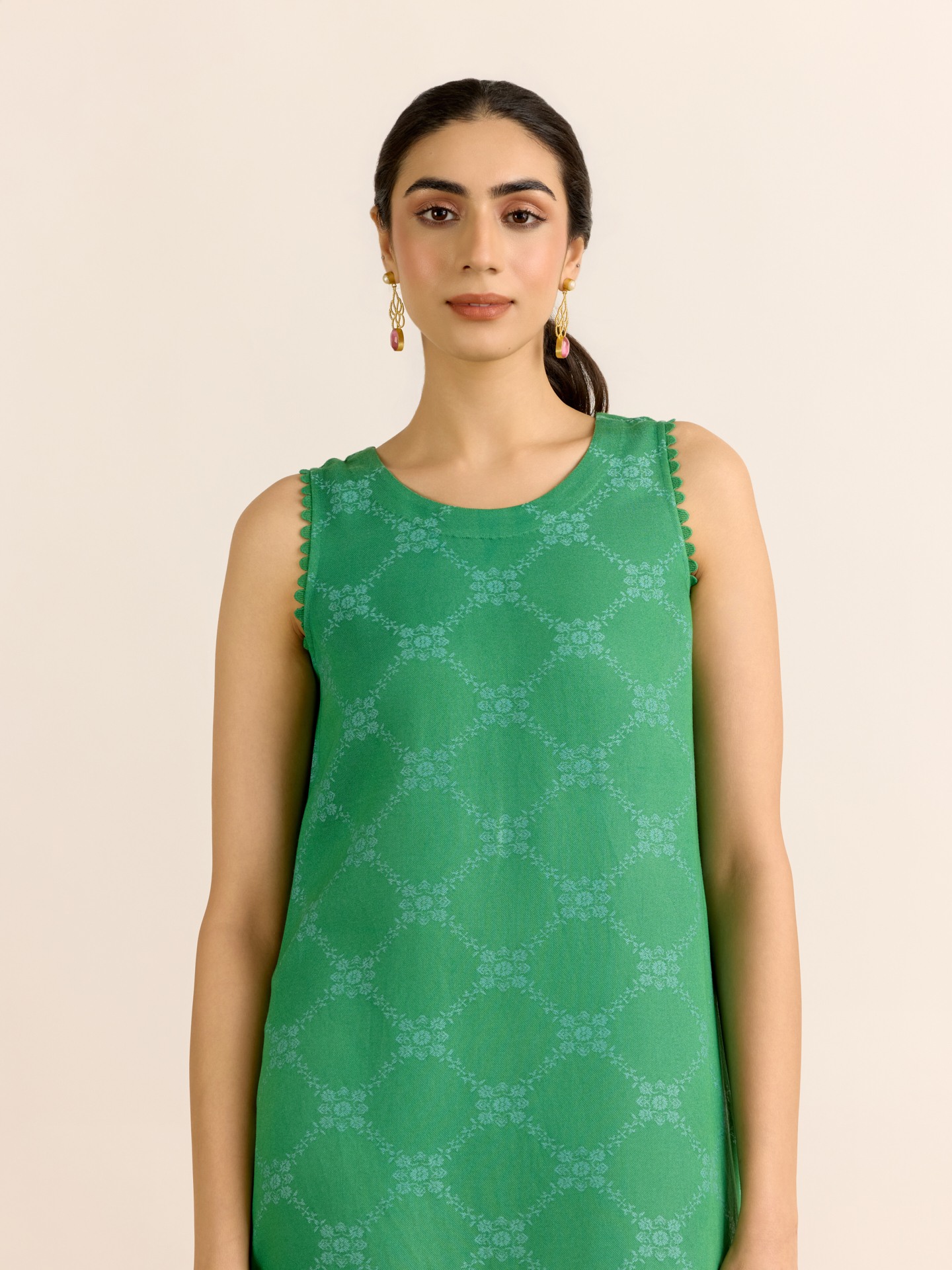 Pine Green Arisha Solid
 Kurta Set