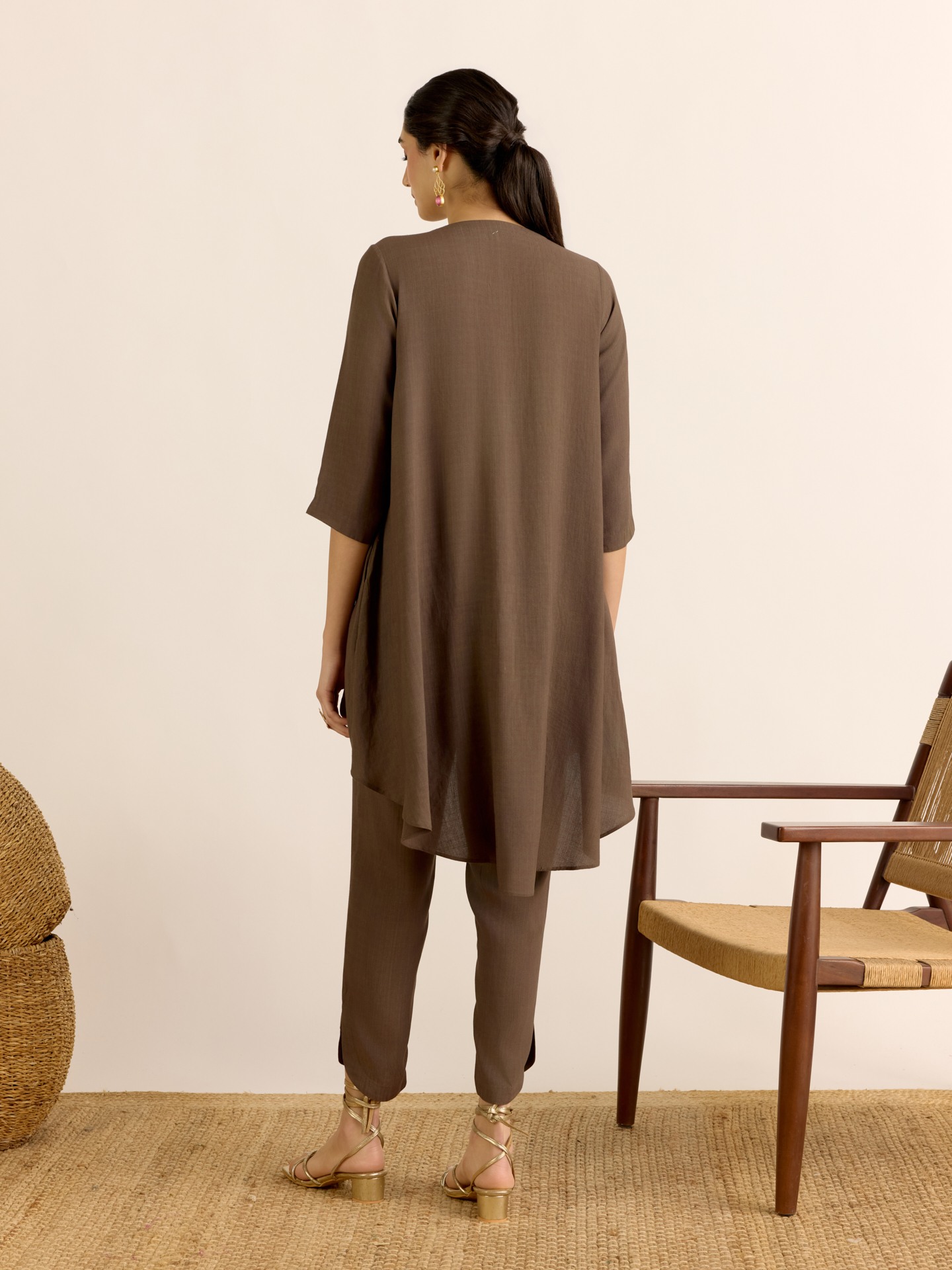 Charcoal Rumi Solid
 Kurta Set